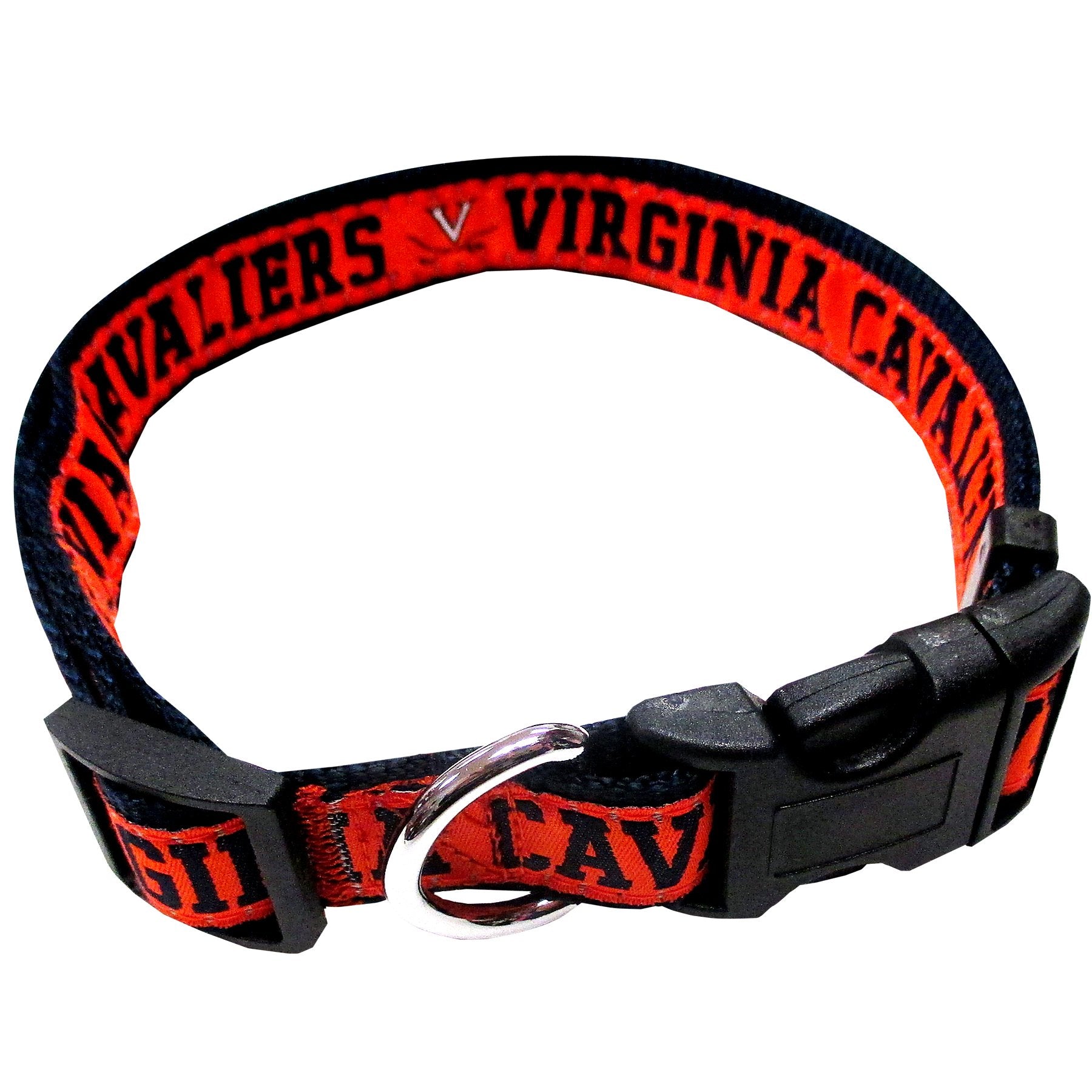 Pets First Collegiate Pet Collar New Version Virginia Cavaliers Dog Collar, Size Medium. Best Sports Team Color For Dogs & Cats.