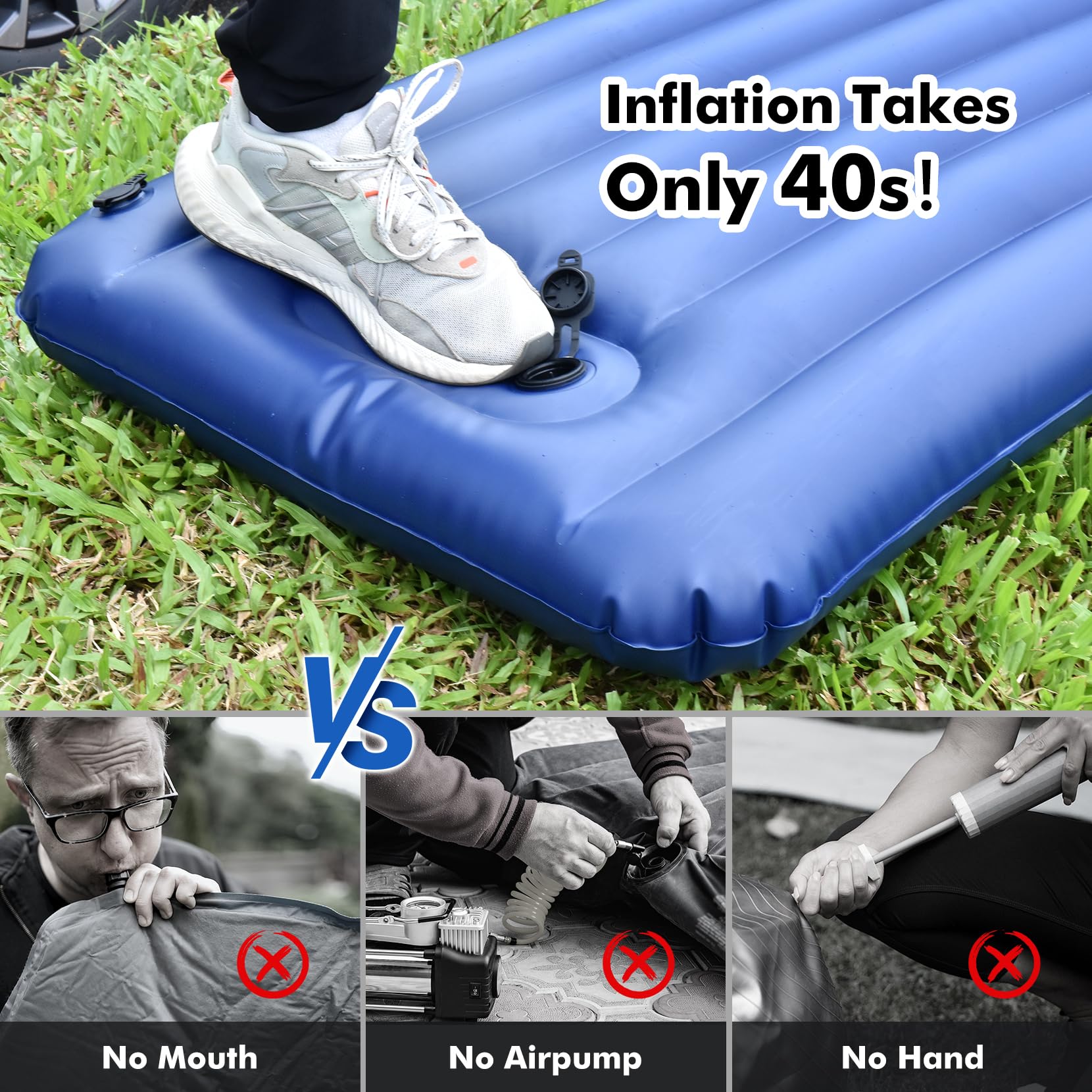 Dog Car Seat Cover With Air Cushion-Inflate Only 40S, Hard Bottom Car Seat Cover For Dogs Holds 400Lbs, Sturdy And Comfortable B