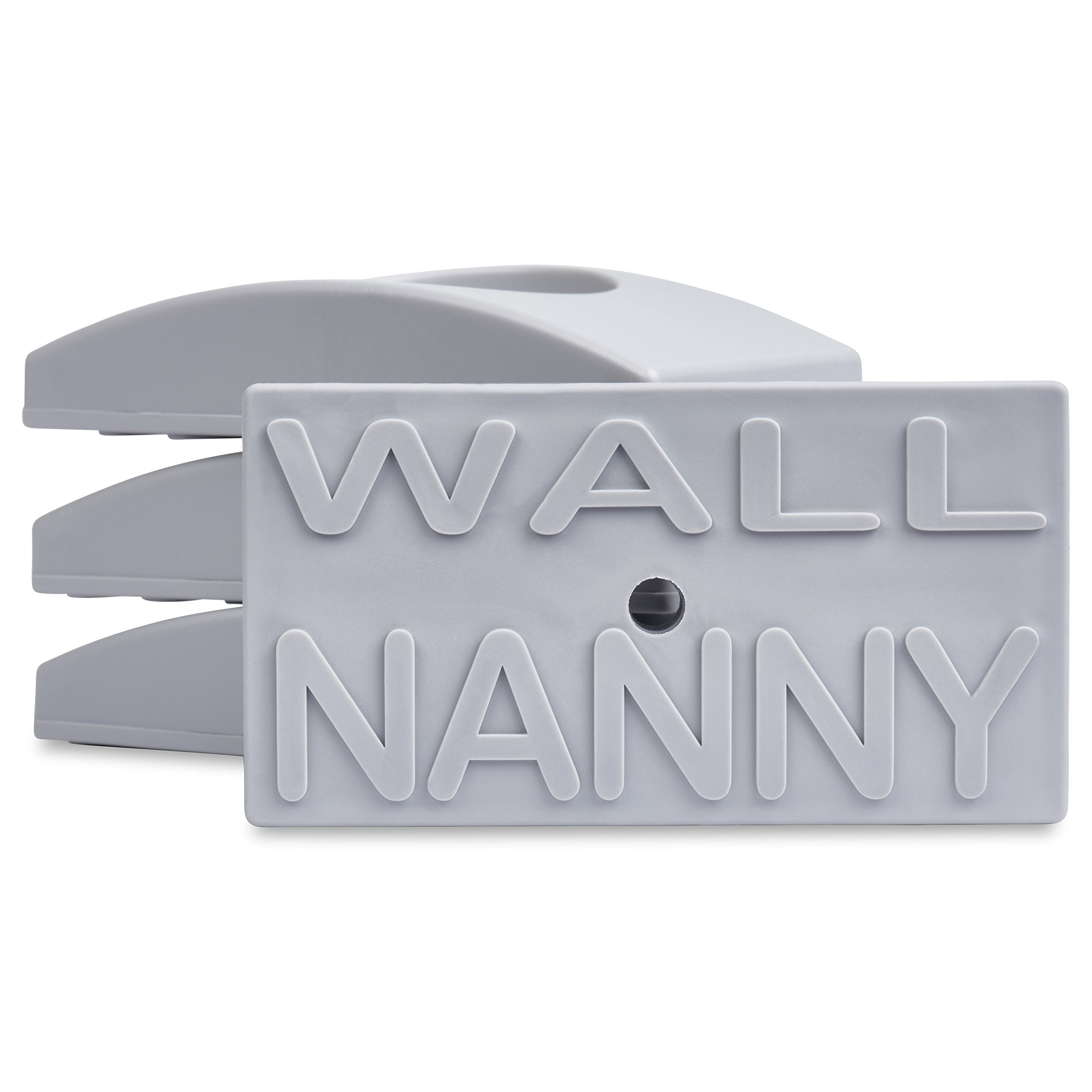Wall Nanny (4 Pack - Made In Usa) Indoor Baby Gate Wall Protector - No Safety Hazard On Bottom Spindles - Small Saver Pad Saves Trim & Paint - Best Dog Pet Child Walk Thru Pressure Gates Guard (Gray)
