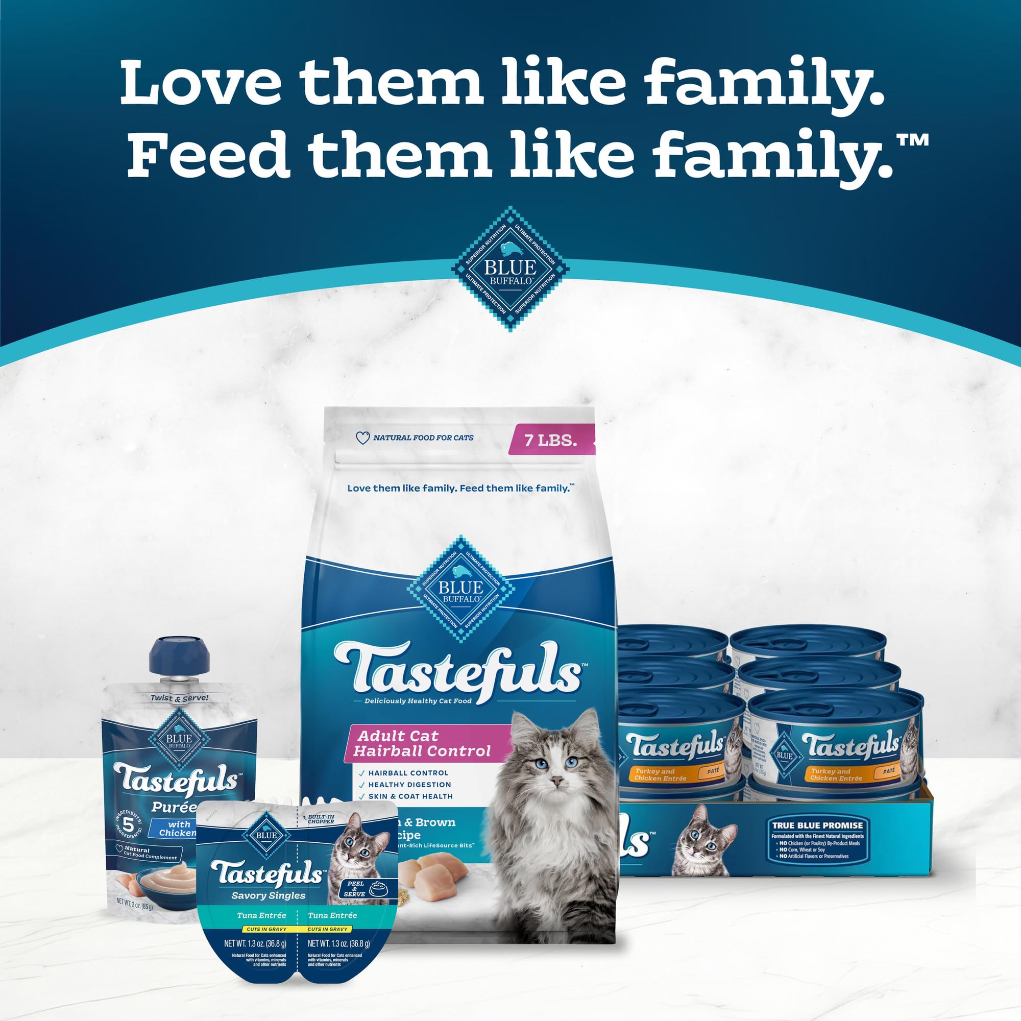 Blue Buffalo Tastefuls Hairball Control Natural Adult Dry Cat Food, Chicken, 7lb bag