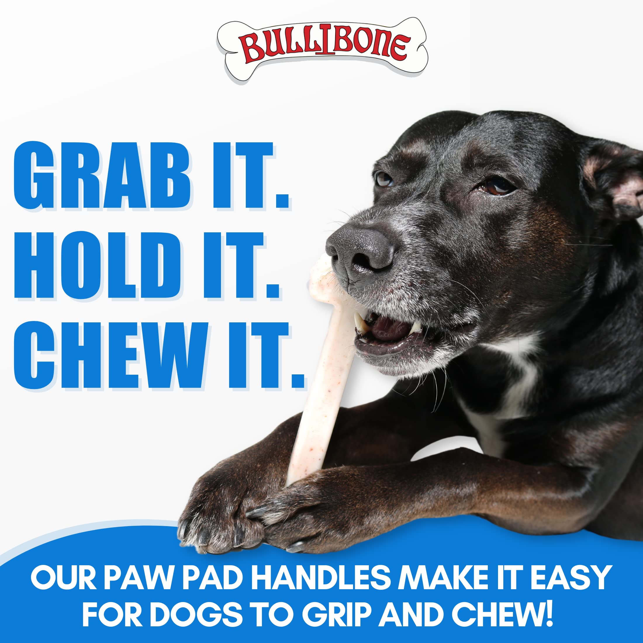Bullibone Nylon Dog Chew Toy Nylon Bone - Improves Dental Hygiene, Easy to Grip Bottom, and Permeated with Flavor (Peanut Butter