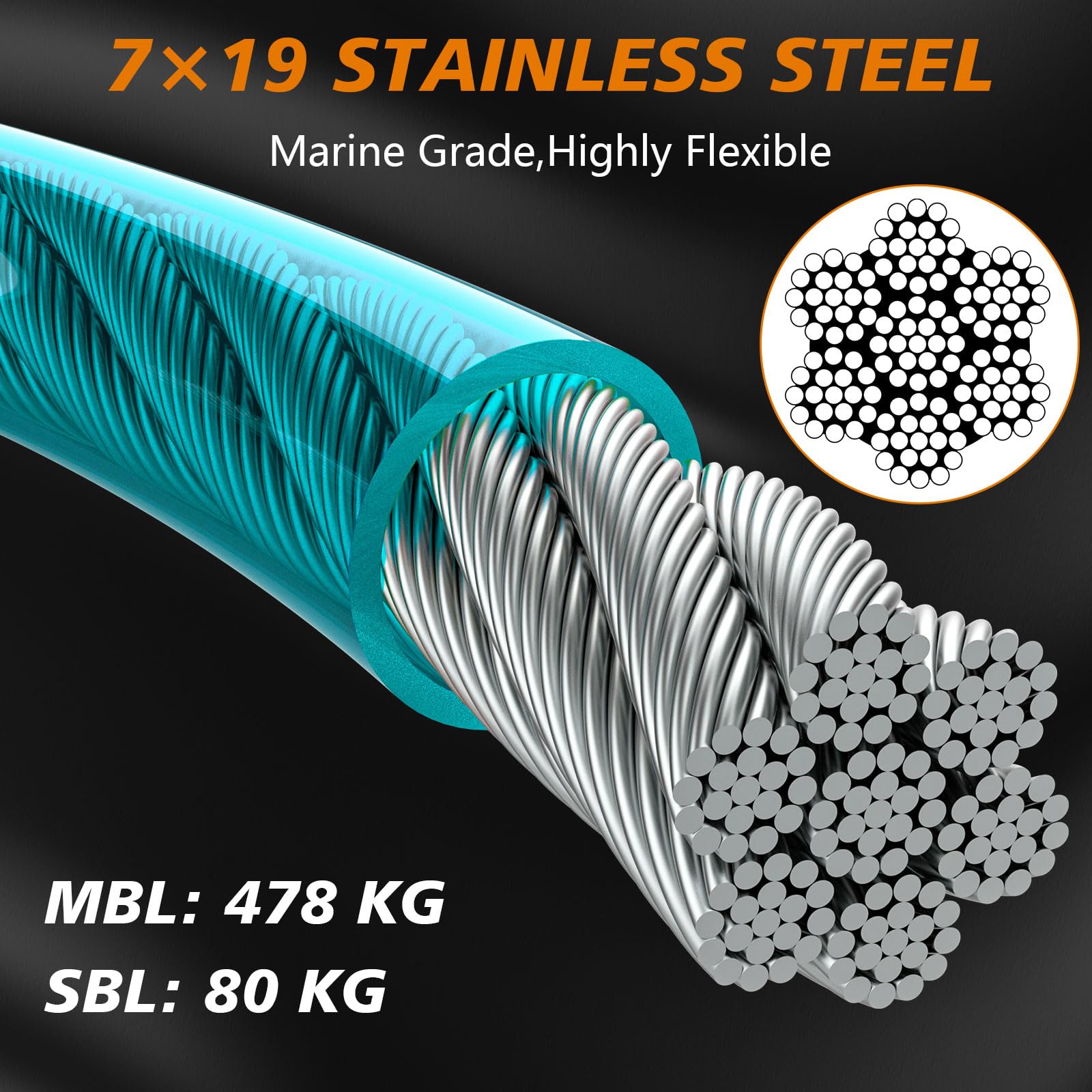 Xiaz Dog Tie Out Cable 15Ft, Heavy Duty Dog Leads For Yard 8/10/15/20/30/50Ft, Pet Runner Tether Chain Leash Outside For Small M