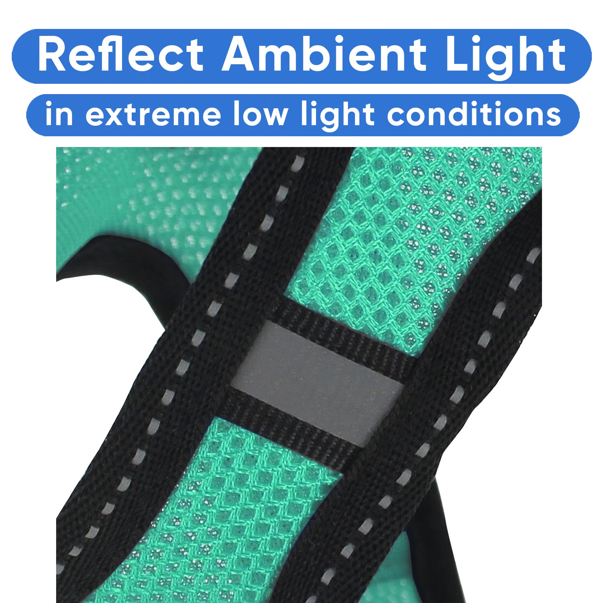Pawtitas Dog Vest Harness Made With Breathable Air Mesh | All Weather Vest Harness For Small Puppies And Large Cats With Quick-Release Buckle - Small Teal Mesh Dog Harness