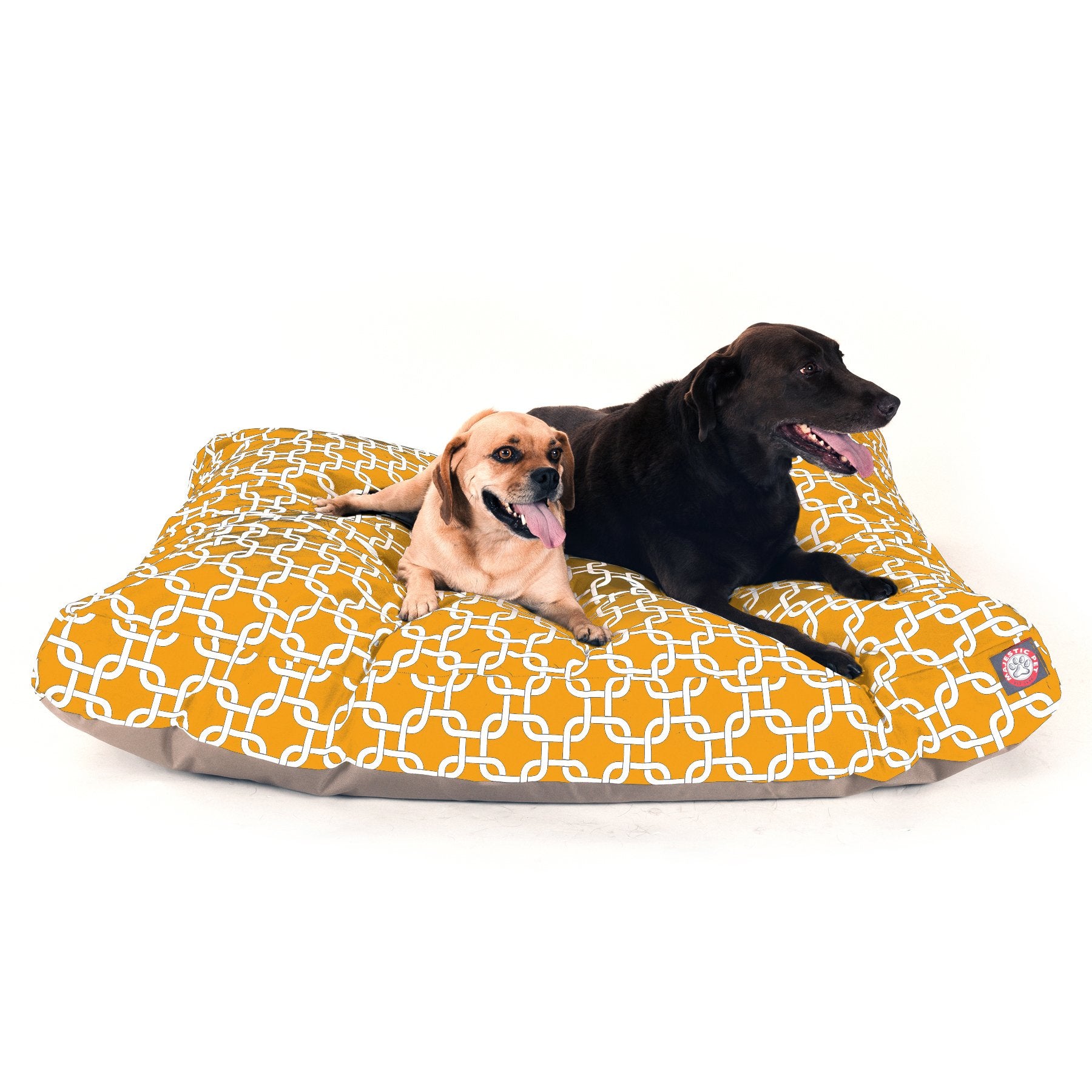 Yellow Links Extra Large Rectangle Indoor Outdoor Pet Dog Bed With Removable Washable Cover By Majestic Pet Products