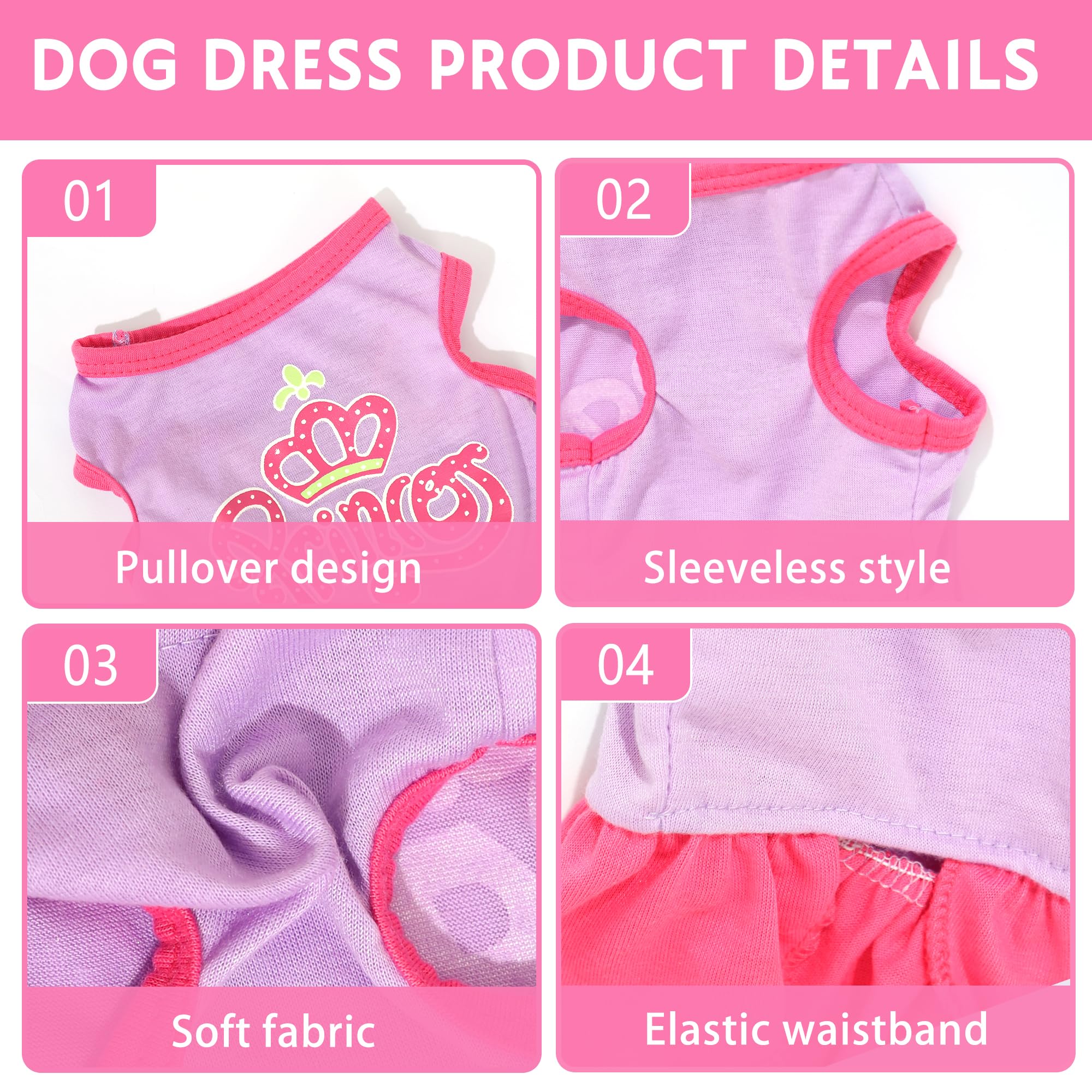 2 Pack Dog Dresses Summer Puppy Dress Shirts Sundress Cute Dog Clothes For Small Dogs Girl Female Pet Cat Clothing Accessories F