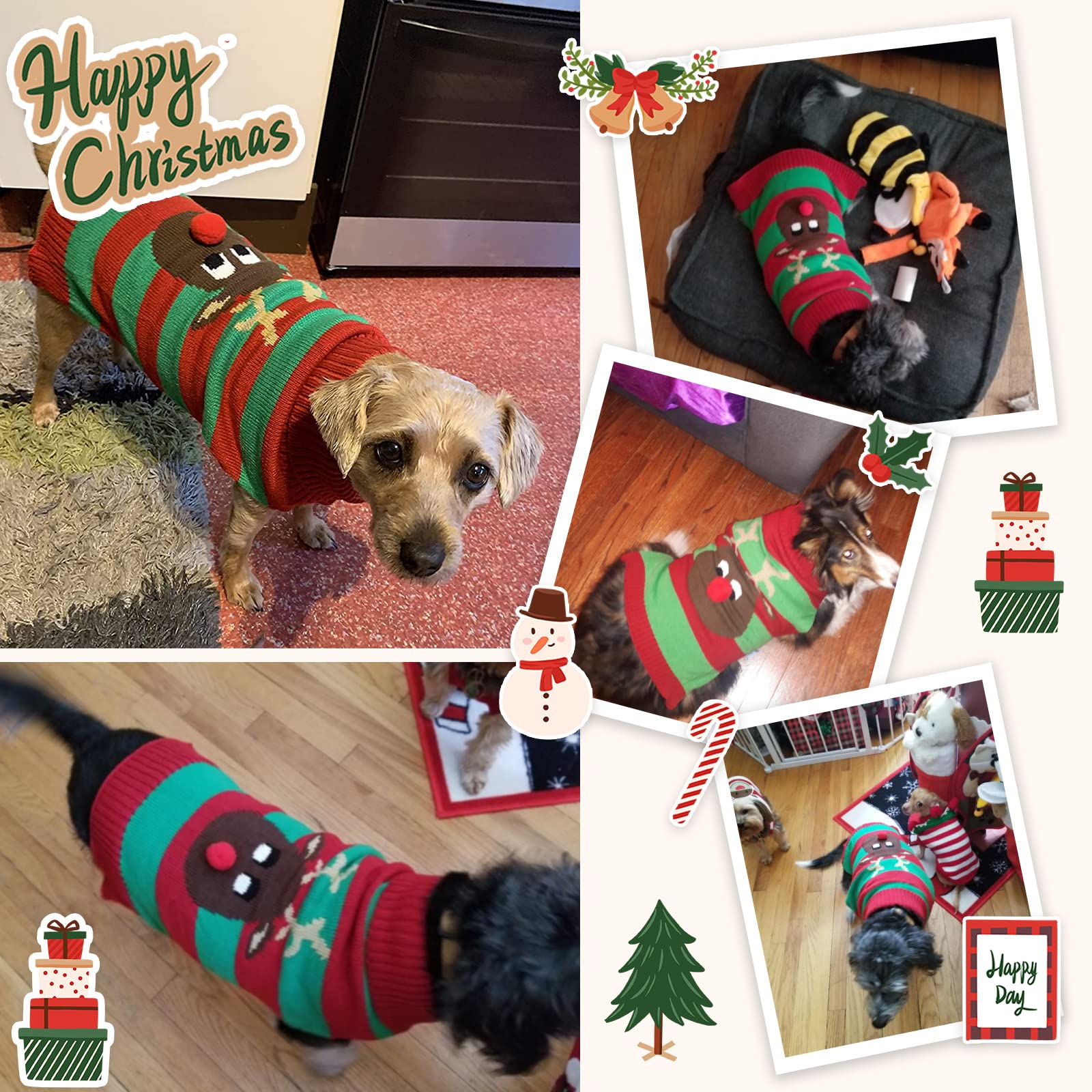 Doggyzstyle Dog Cat Christmas Sweater Boy Girl Ugly Reindeer Xmas Pet Clothes Holiday Puppy Costume New Year Gifts For Small Med