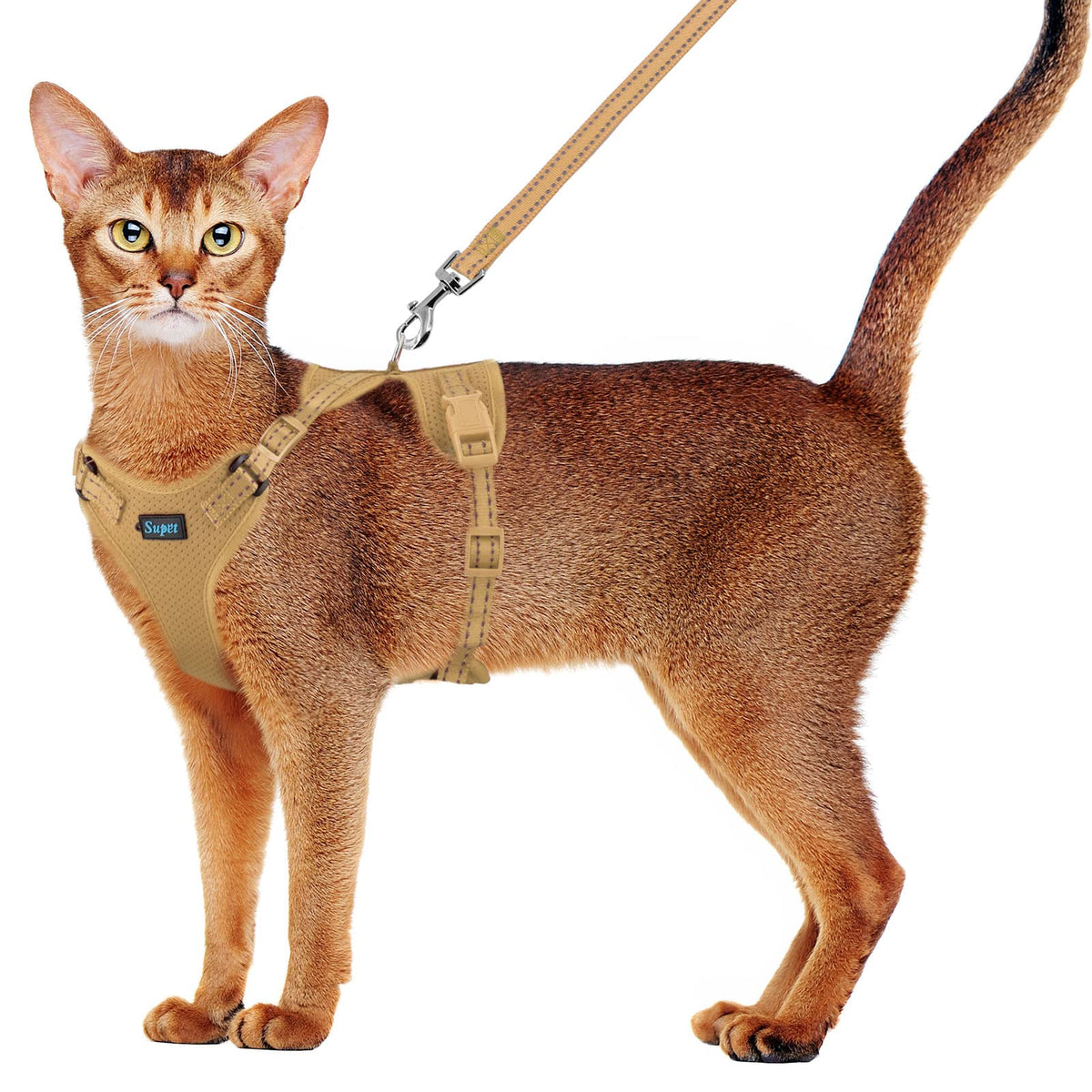 Supet Cat Harness And Leash Set For Small To Large Cats Adjustable Cat Vest Harness With Reflective Trim Universal Cat Leash And Harness For Cats/Puppies