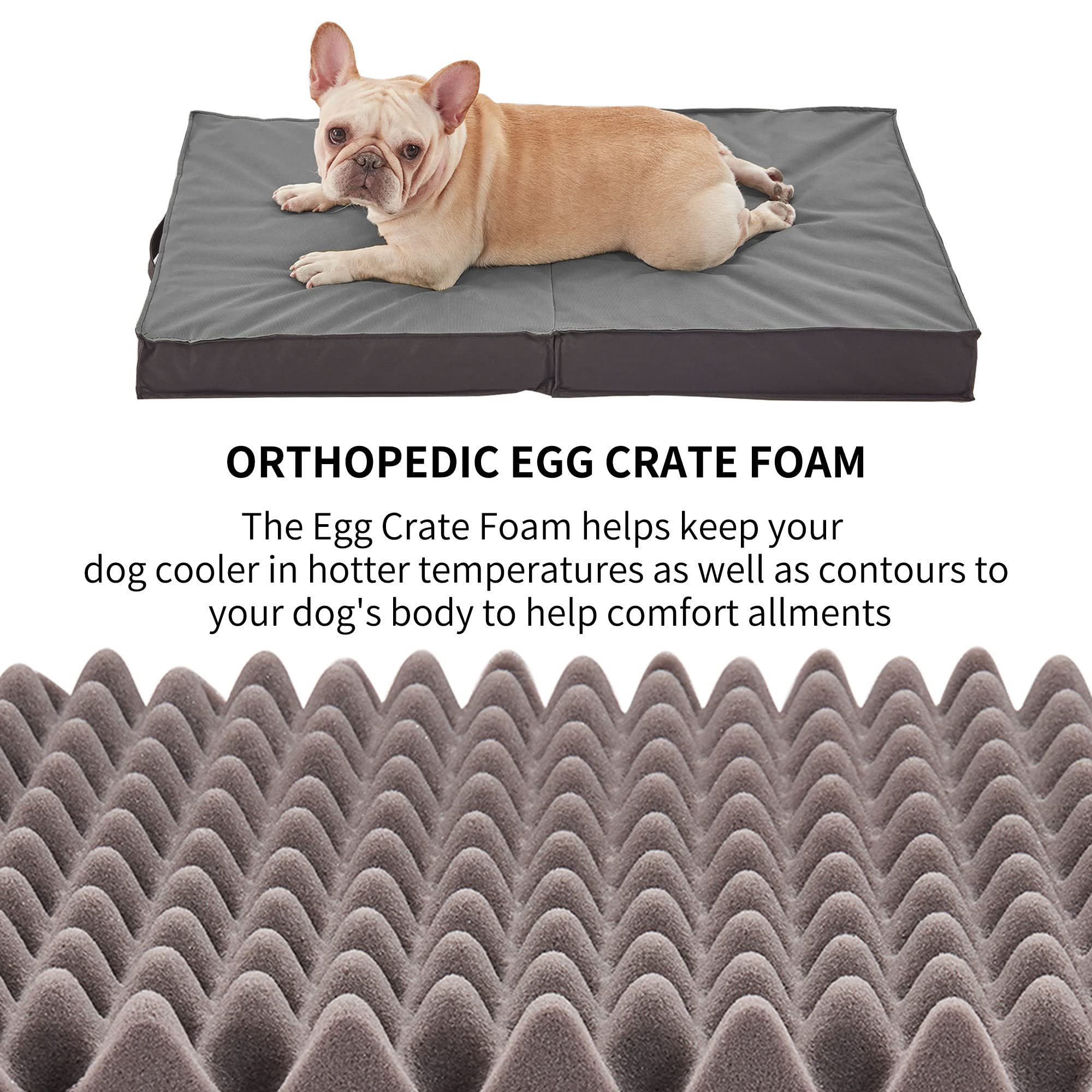 Petabby Outdoor Beds For Large Dogs, Waterproof With Washable Cover, Foldable Cooling & Orthopedic: 35In All Weather
