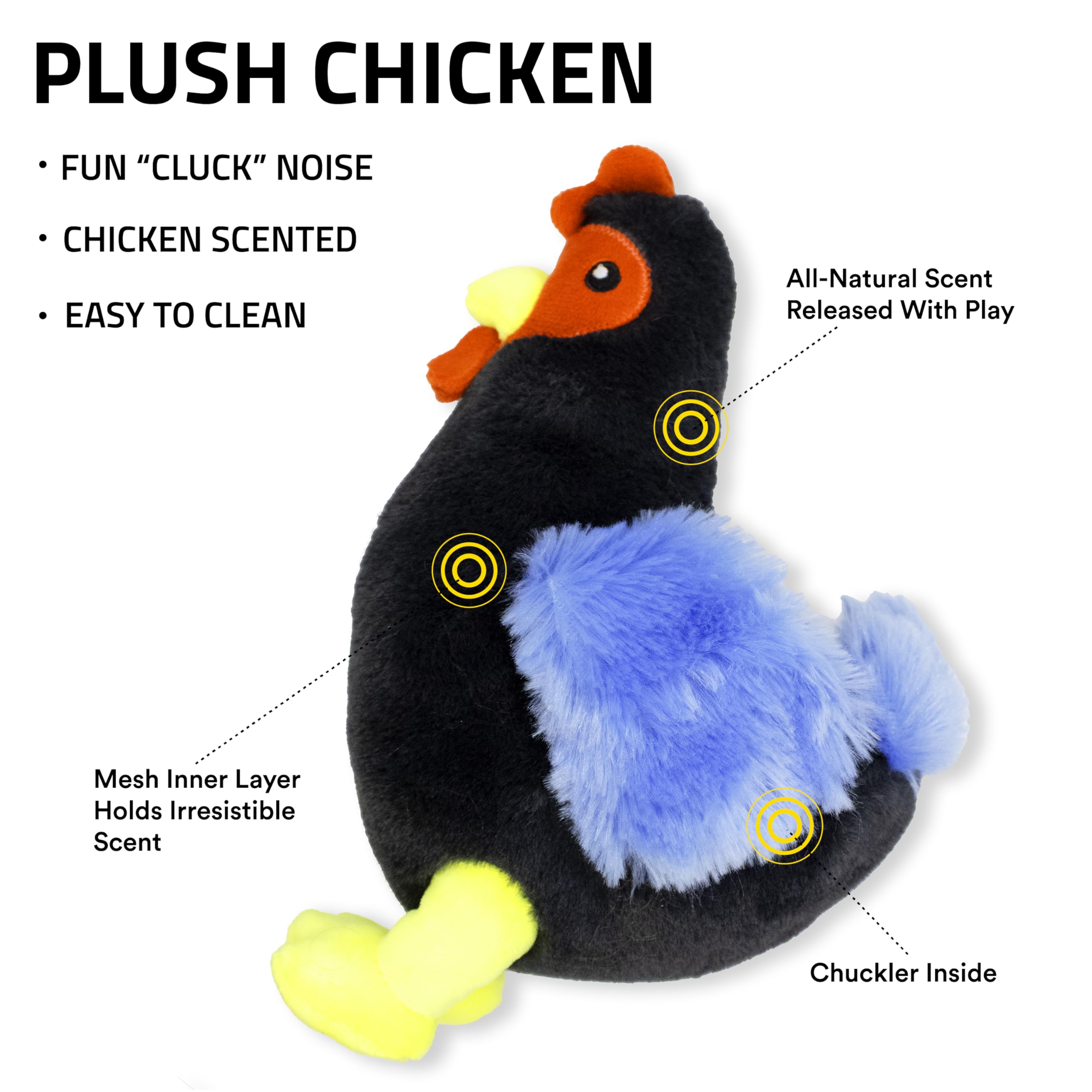 Playology Plush Toys for Dogs | Stuffed Animal Hen | Chicken Scented for Medium Dogs