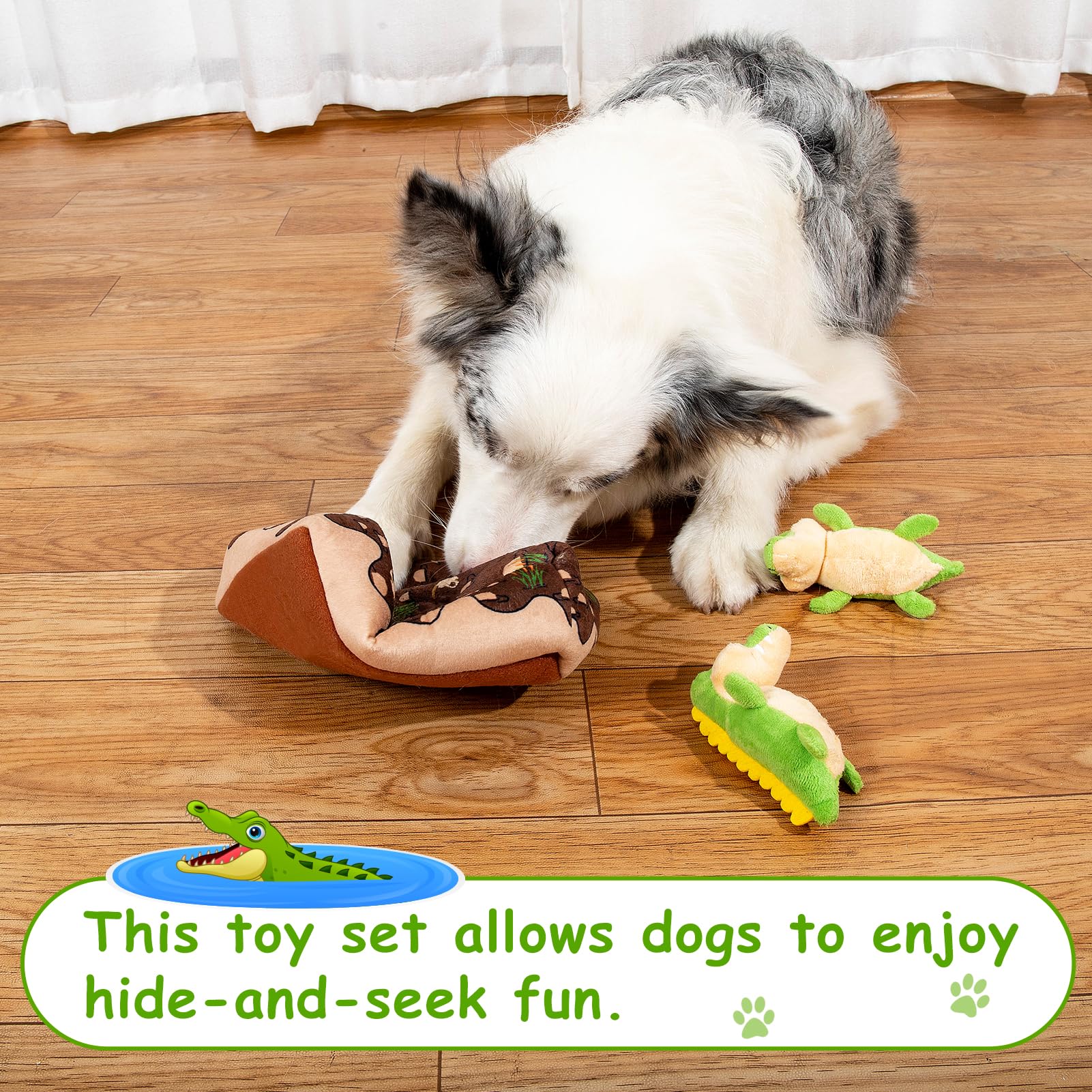 Hollypet Squeaky Dog Toy, Interactive Plush Hide and Seek Dog Toys for Small Medium Sized Dogs and Non-Aggressive Chewers, Puppy