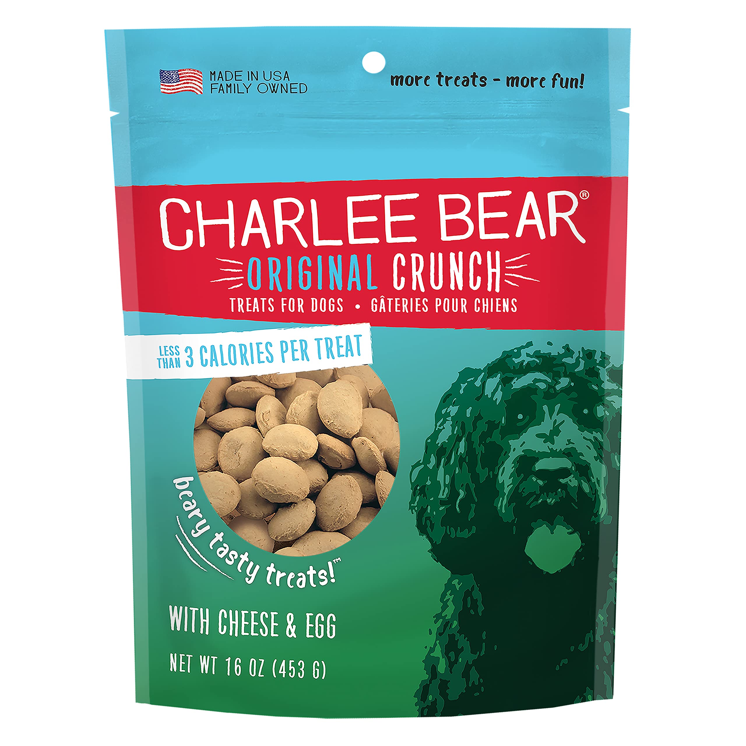 Charlee Bear Dog Treat, 16-Ounce, Cheese/Egg