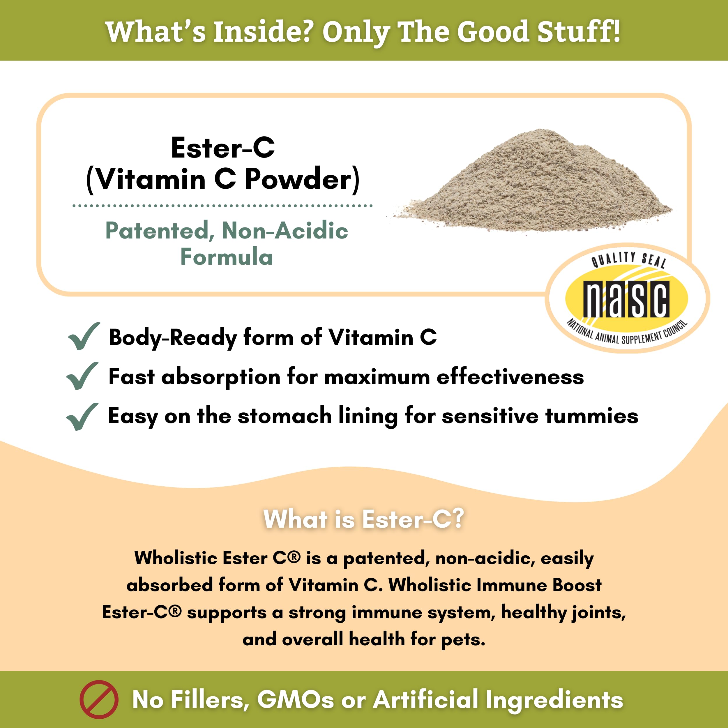 Wholistic Pet Organics Allergy Immune Boost: Vitamin C for Dogs - 2 Oz - Dog Itch Relief - Immune Support Supplement for Dog All