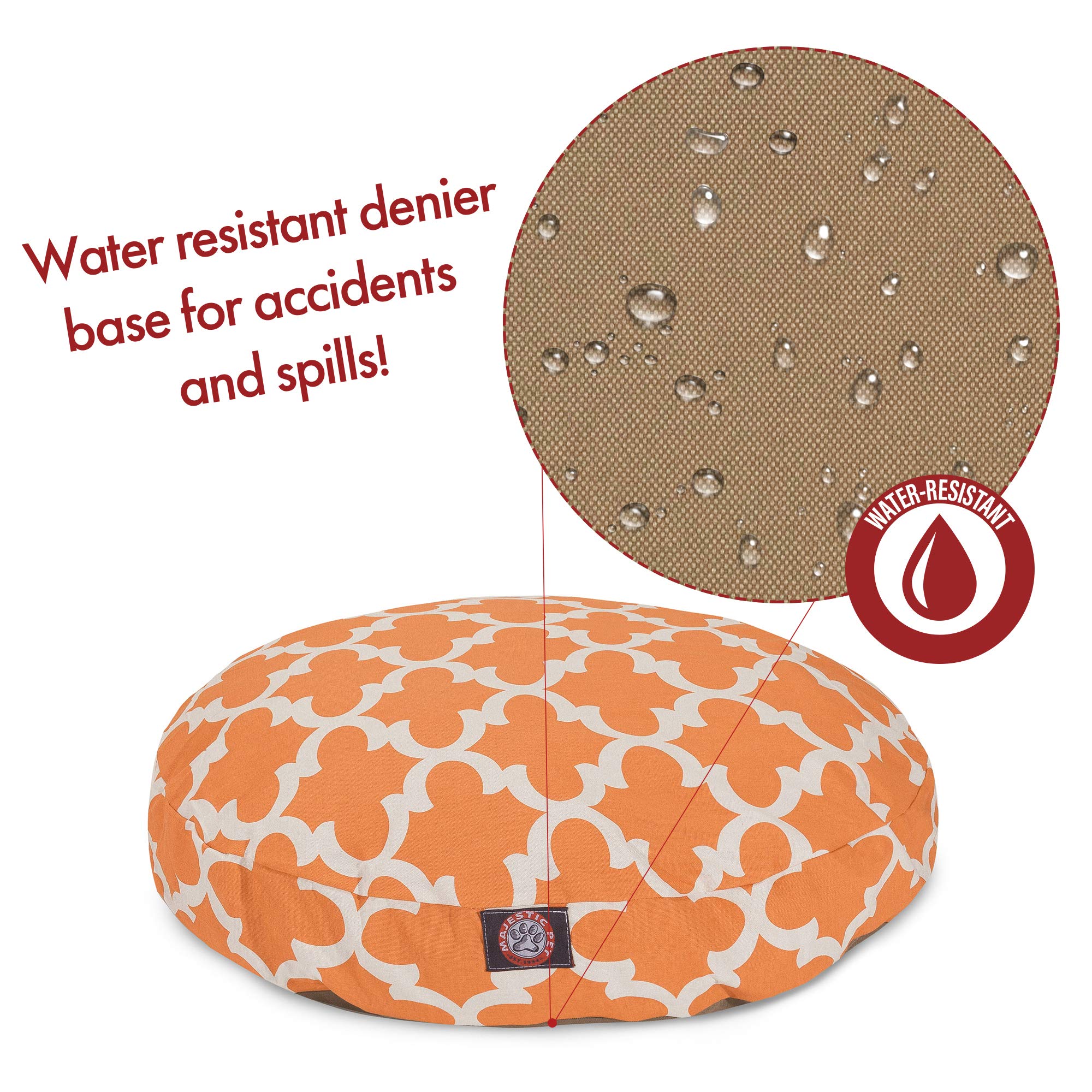 Peach Trellis Small Round Indoor Outdoor Pet Dog Bed With Removable Washable Cover By Majestic Pet Products