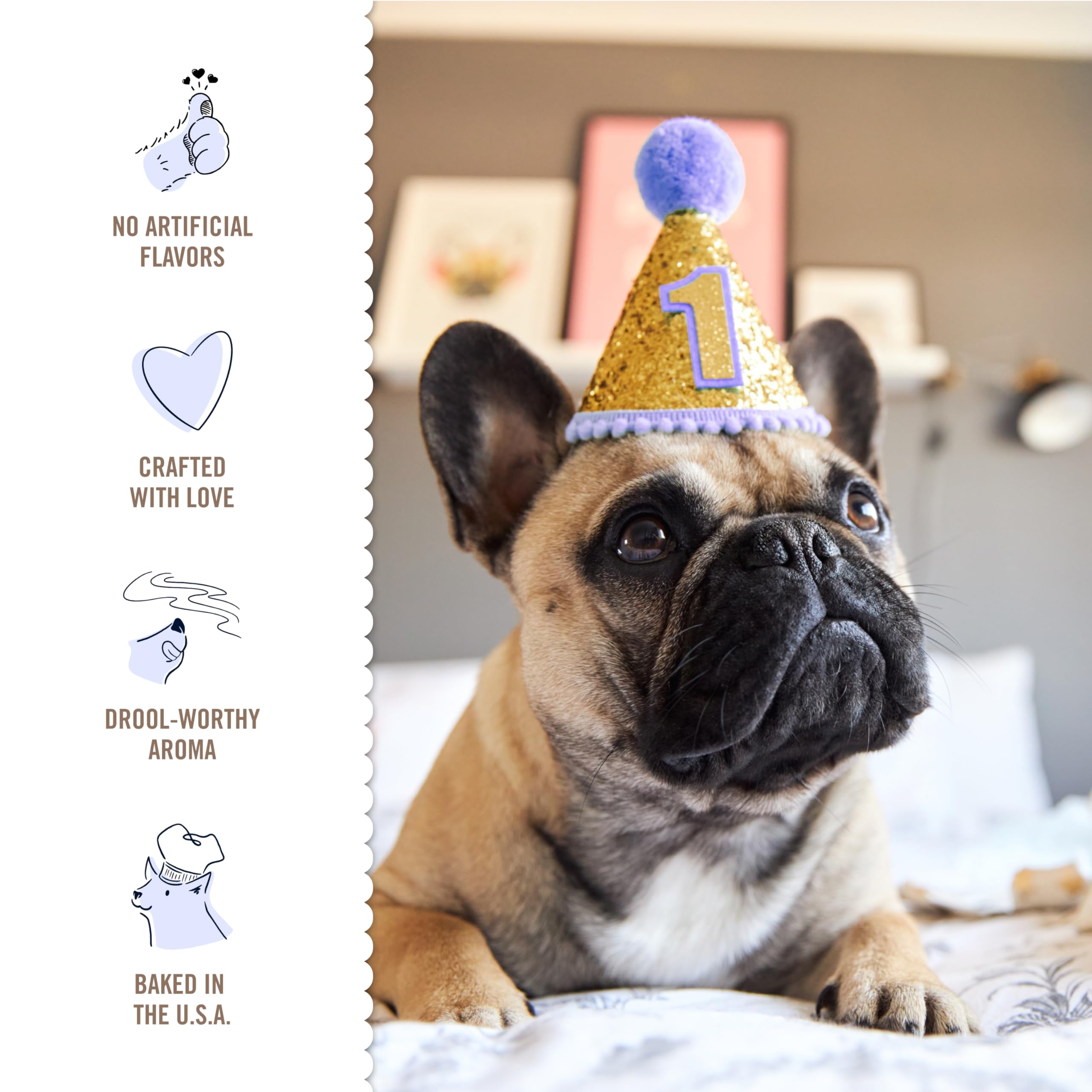 Three Dog Bakery Birthday Confetti Lickn Crunch! - Dog Friendly Birthday Cookies, Cake-Flavored Dog Treats, Celebratory Cookie f