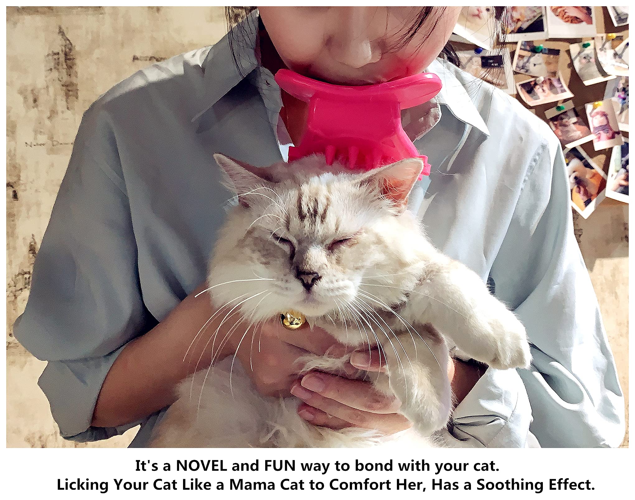 Petcyy Cat Grooming Brush, Soft Massage Tongue Brush For Shedding, Licking Comfort Like A Mama Cat, Surprise Pet Gift