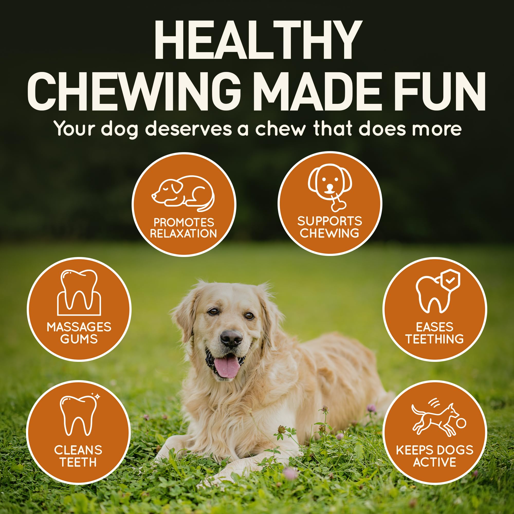 Wildfang® Leather Dog Toy, Medium – Soft Dog Chew Toys for Gentle Chewers, Puppies, Senior or Older Dogs with Sensitive Teeth – Non-Toxic, Stuffless, 5mm Leather Dog Bone for Dogs 22–33 lbs, Pack of 1