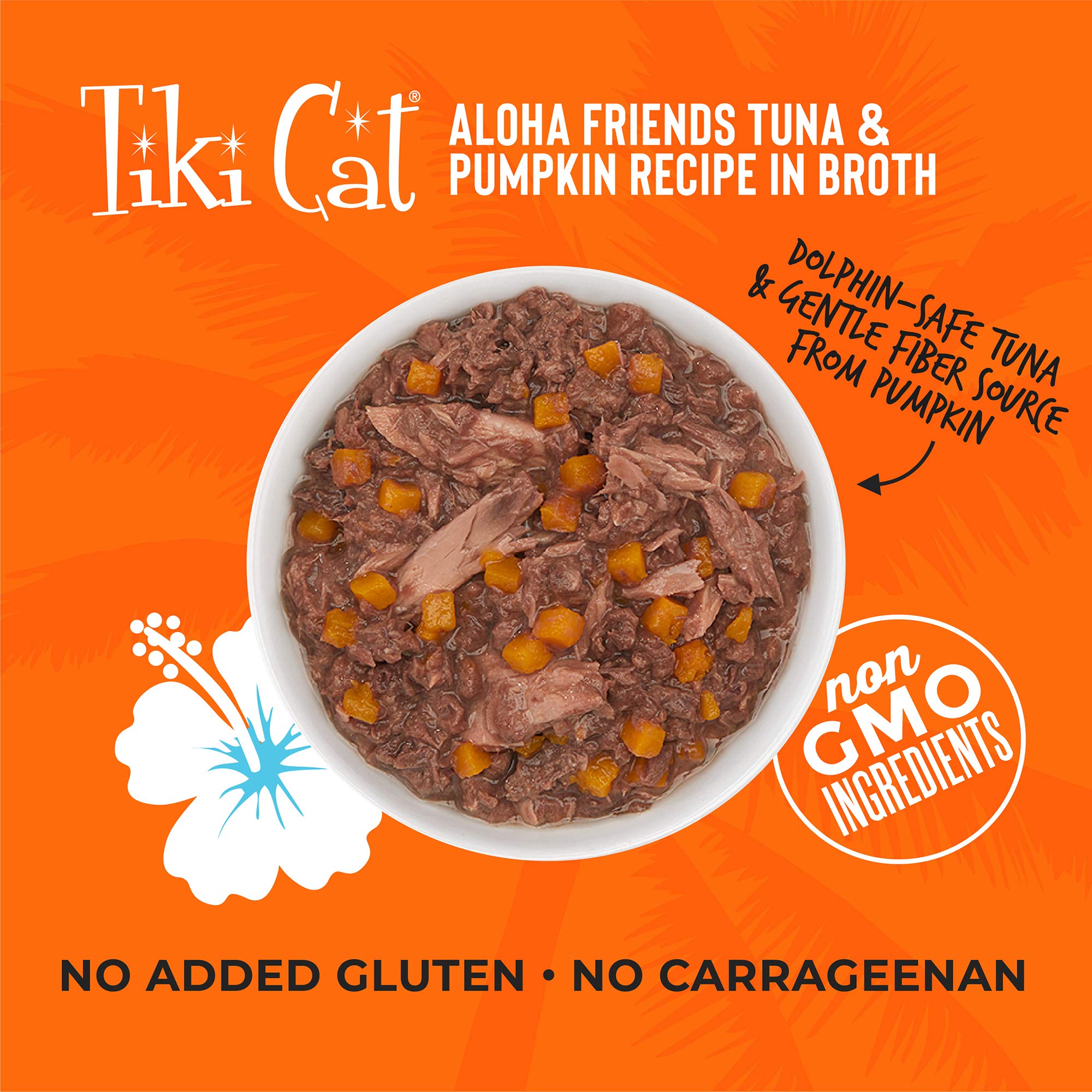 Tiki Cat Aloha Friends, Tuna & Pumpkin, Grain-Free & High Moisture, Wet Cat Food for All Life Stages 3 Oz. Cans (Case of 12)