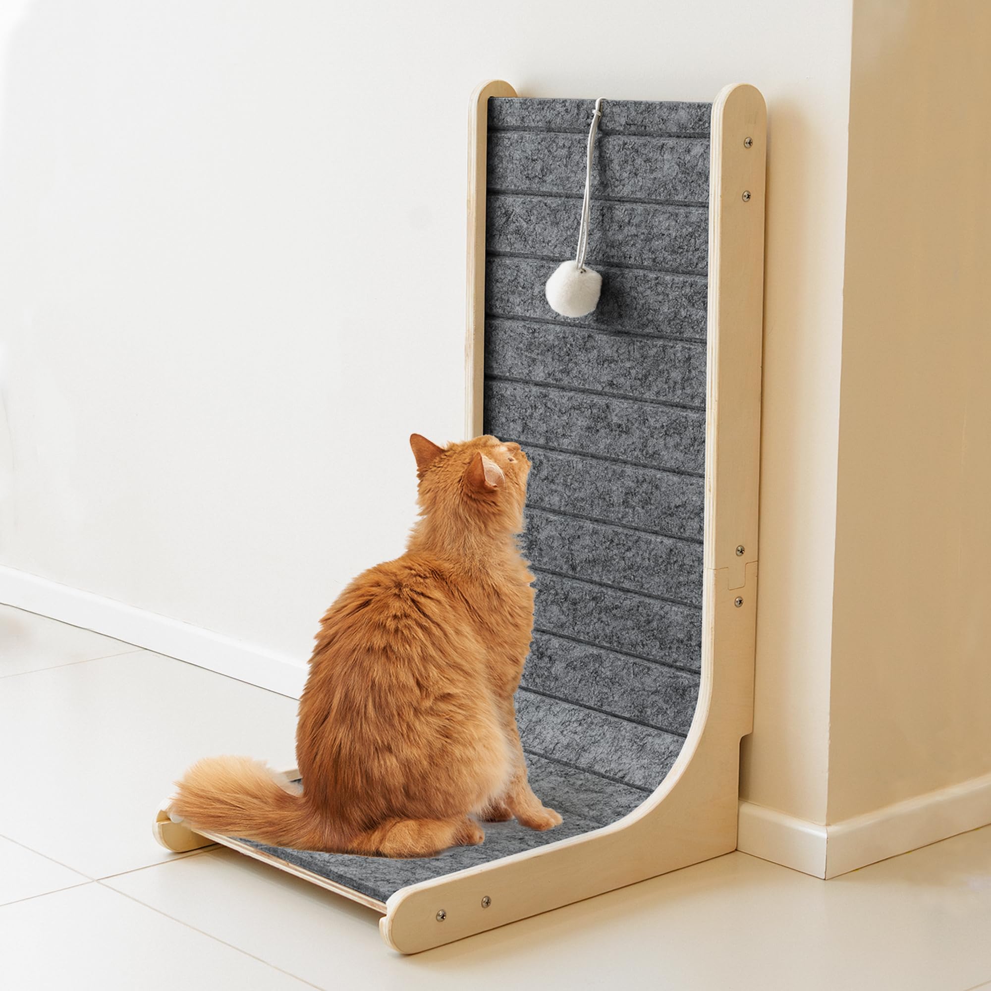 PETKARAY Felt Cat Scratcher, Vertical Cat Scratching Carpet, Scratch Resistant Couch Felt Scratcher, Slot-Free Scratch Pad with 