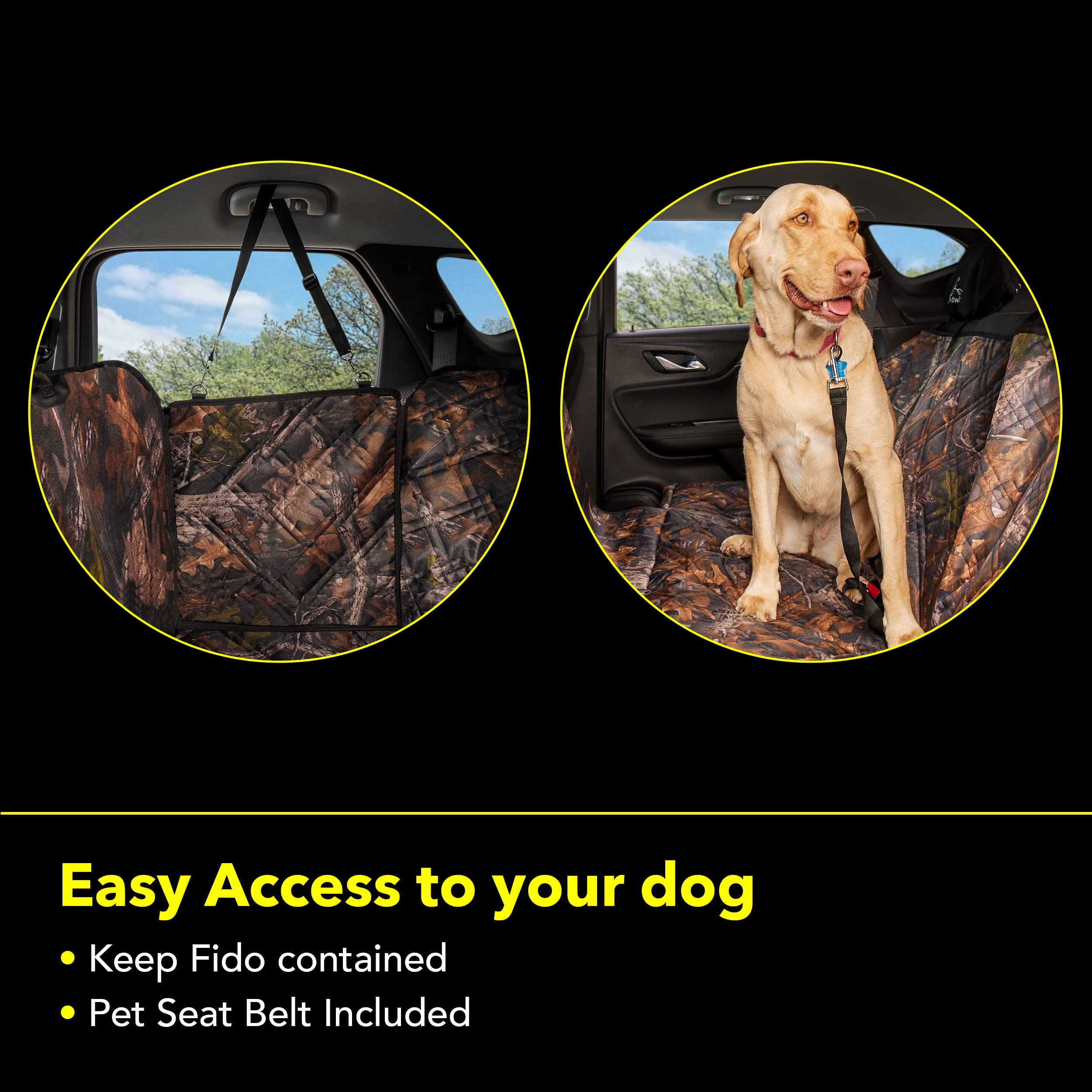 Meadowlark Premium Hammock Dog Car Seat Cover Back Seat, Dog Cover Car Seat Protector, Non-Slip, Dog Stuff, Anti Shock, Water Repellant, Pet Car Seat Cover For Dogs W/Seat Belt & 2 Headrest Covers