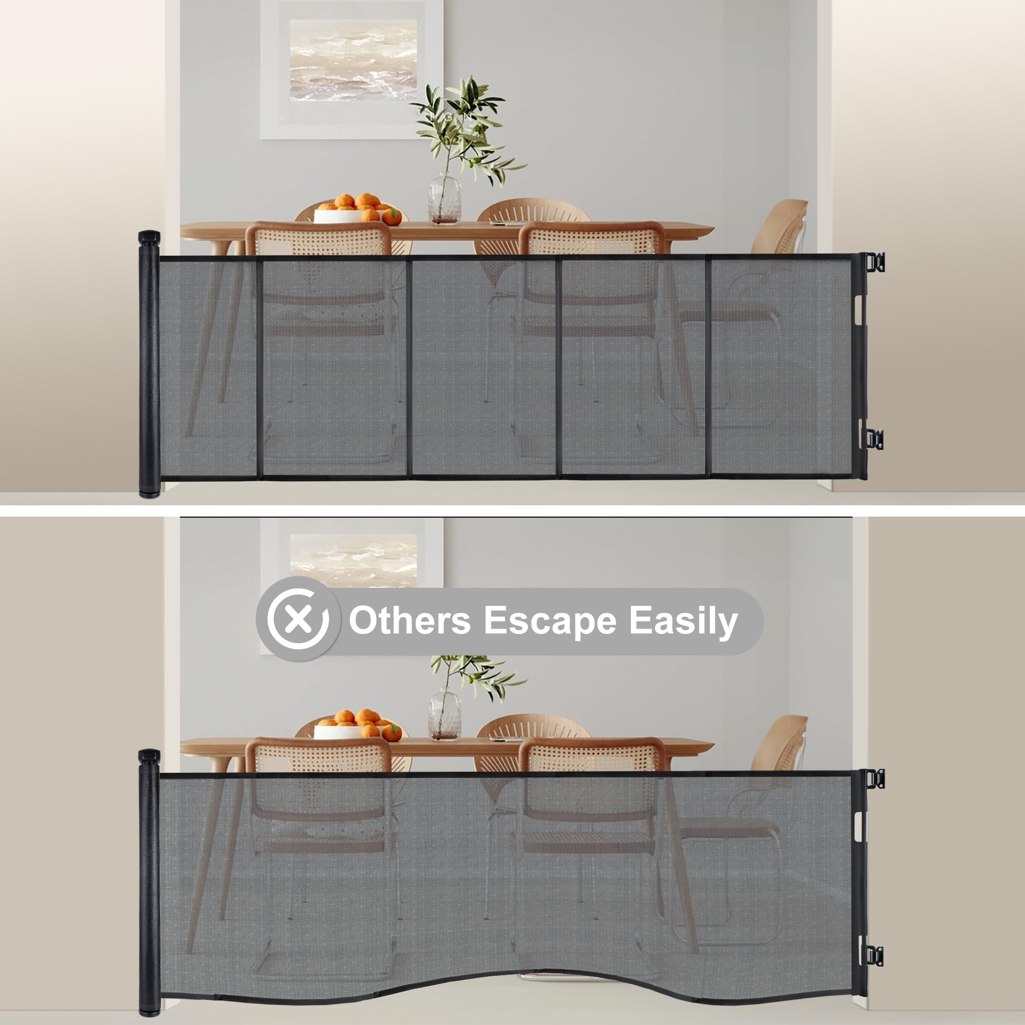 Colbabe 150'' Retractable Baby Gates for Large Openings, Stairs, Hallways and Doorways, 34'' Tall Extra Wide Dog Gates, Pet Gate