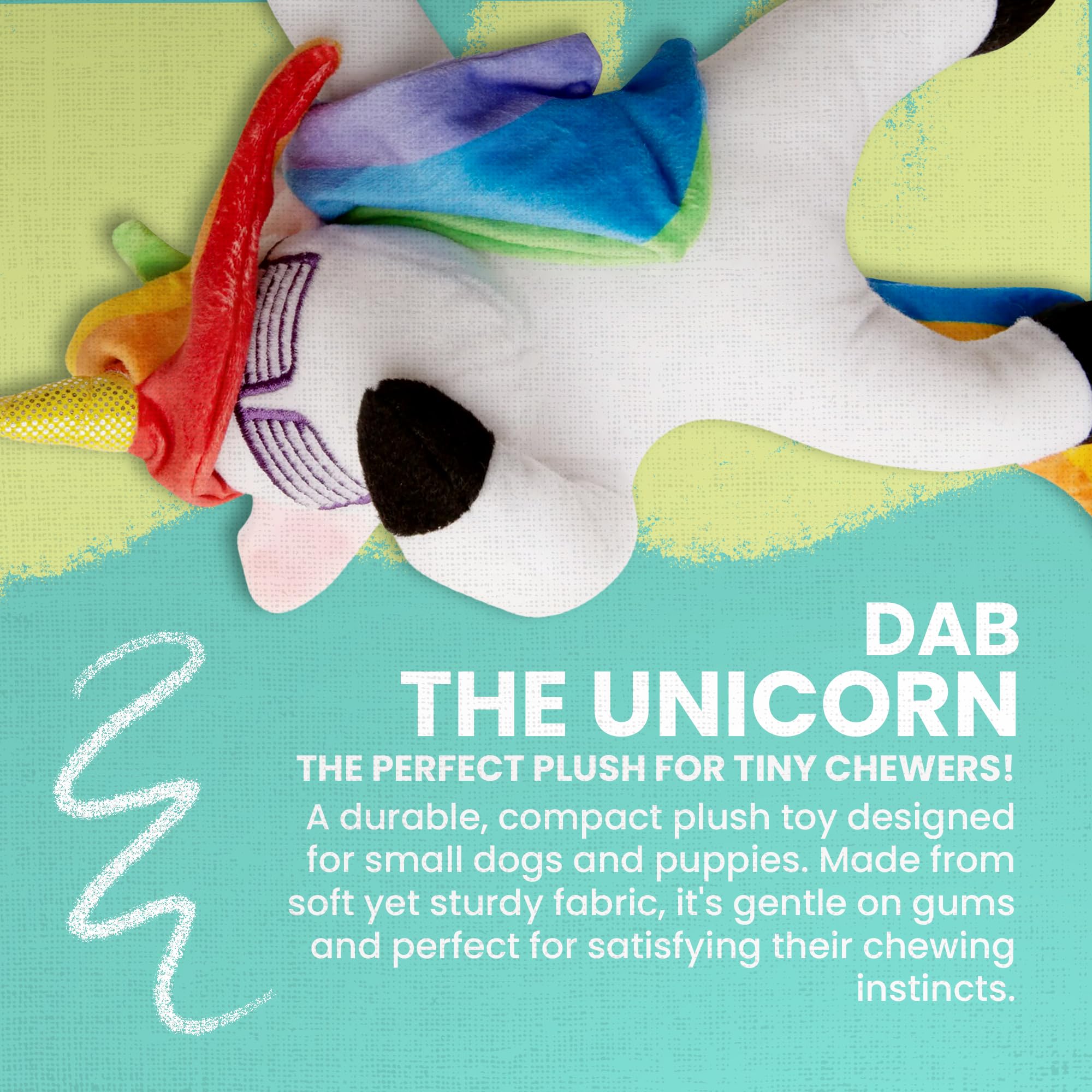 Snugarooz Dab The Unicorn – Trendy Plush Dog Toy With Repair Patch, Embroidered Sunglasses & Rainbow Mane – Non-Toxic & Durable For Endless Play