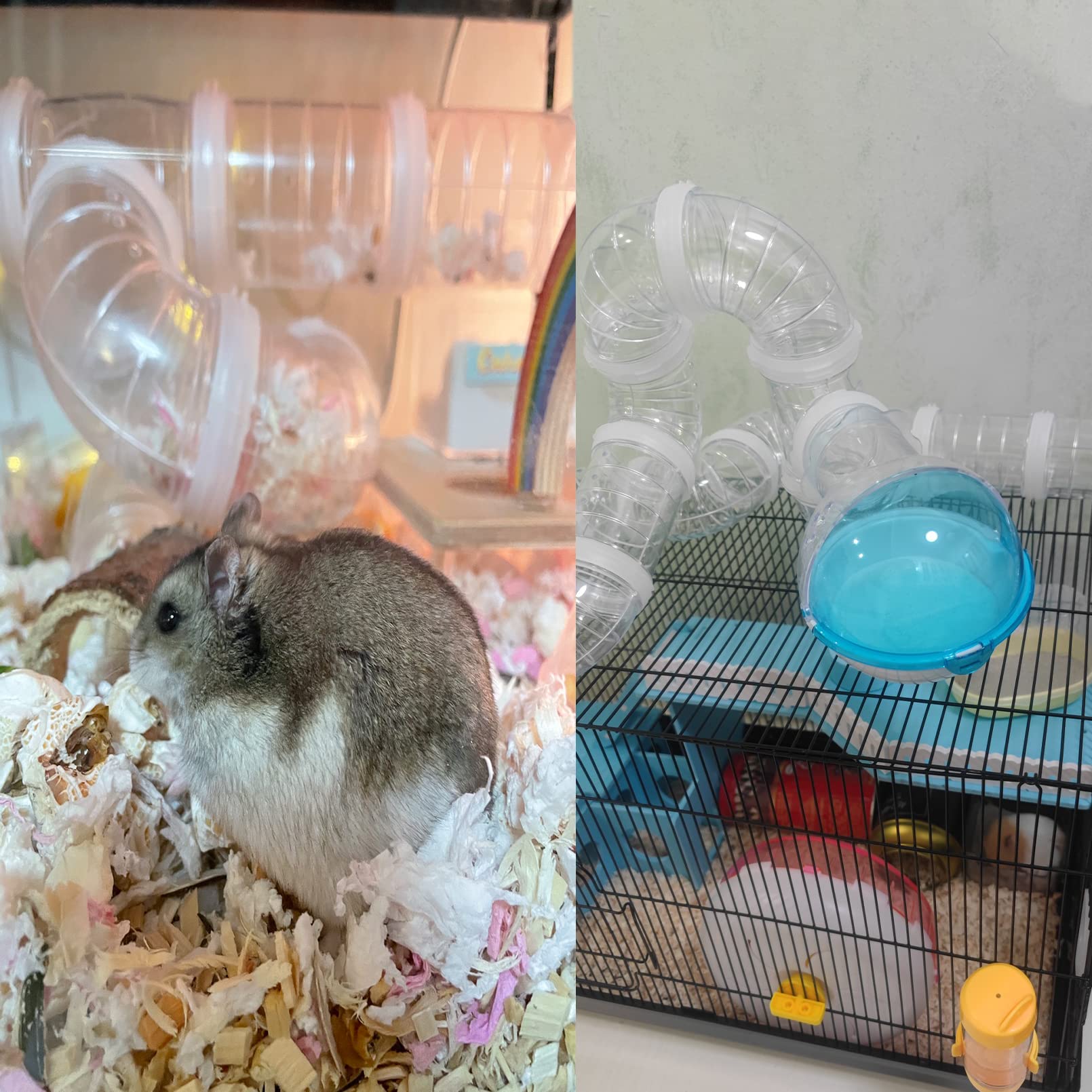 Tfwadmx Hamster Tube Toy Diy Assorted Small Guinea Pig Cage Toys Pipe Tunnel Pipes Excercise For Rat Mouse Dwarf Hamster And Other Small Animals-White