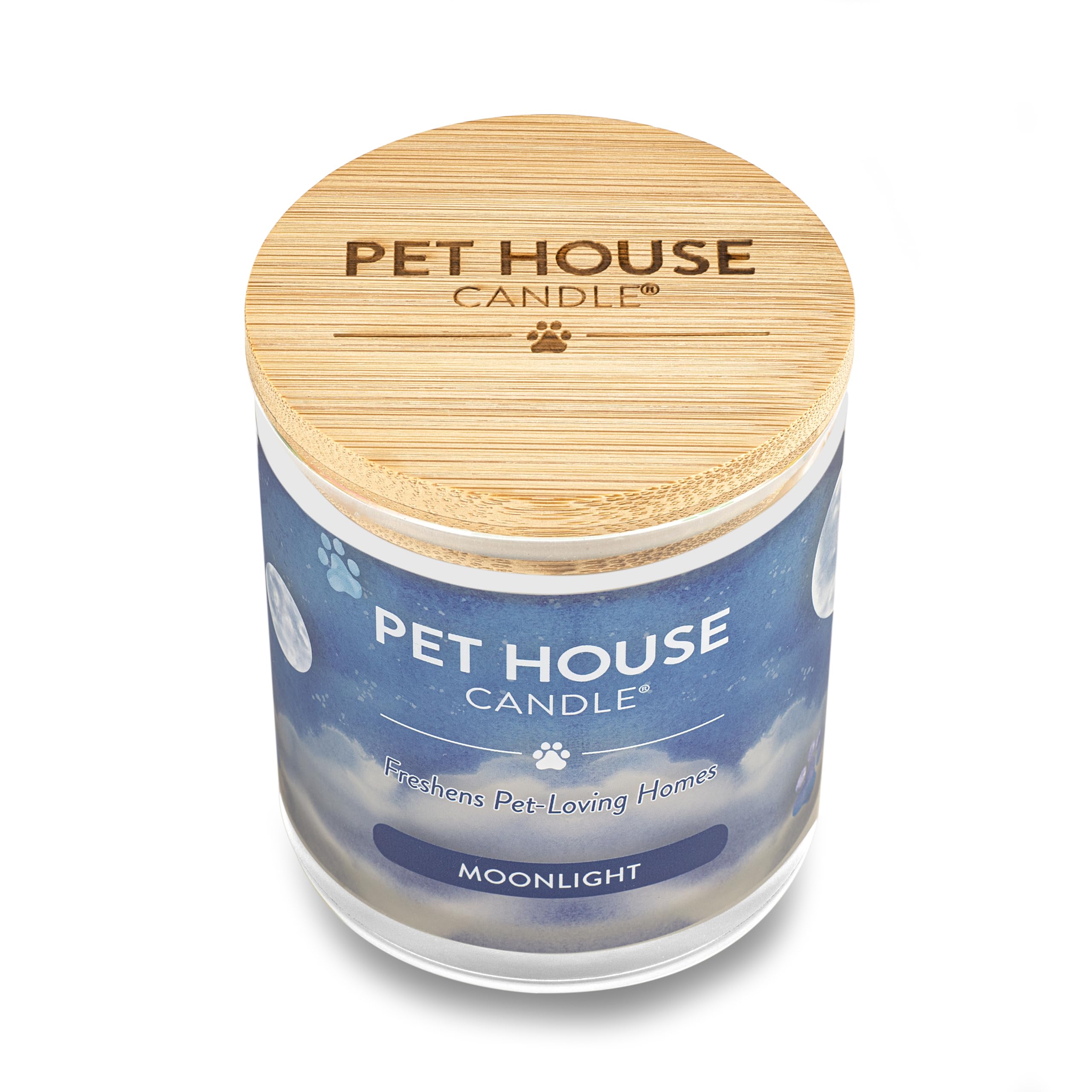 One Fur All Pet House Candle - Moonlight - 100% Plant-Based Wax Candle - Pet Odor Eliminator For Home - Non-Toxic & Eco-Friendly Air Freshening Scented Candles