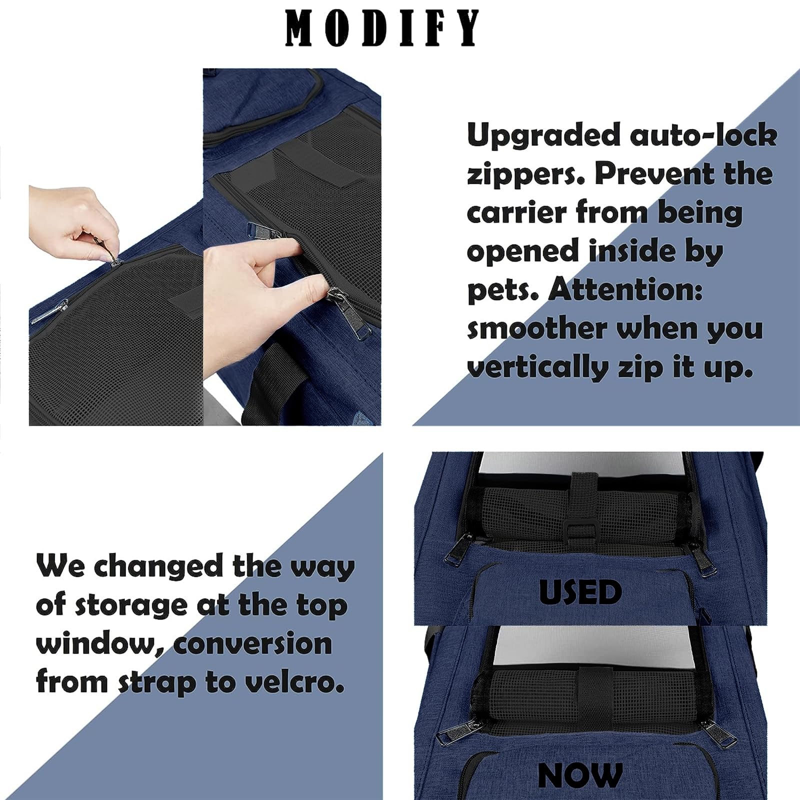 Gapzer Medium Cat Carrier For Large Cat 15 Lbs+ Soft Pet Carrier Small Puppy/Ventilated 2 Kittens Car Travel Bag Case/Comfy Big Cat 25 Pounds/Soft-Sided Mesh Cat Products Dark Blue