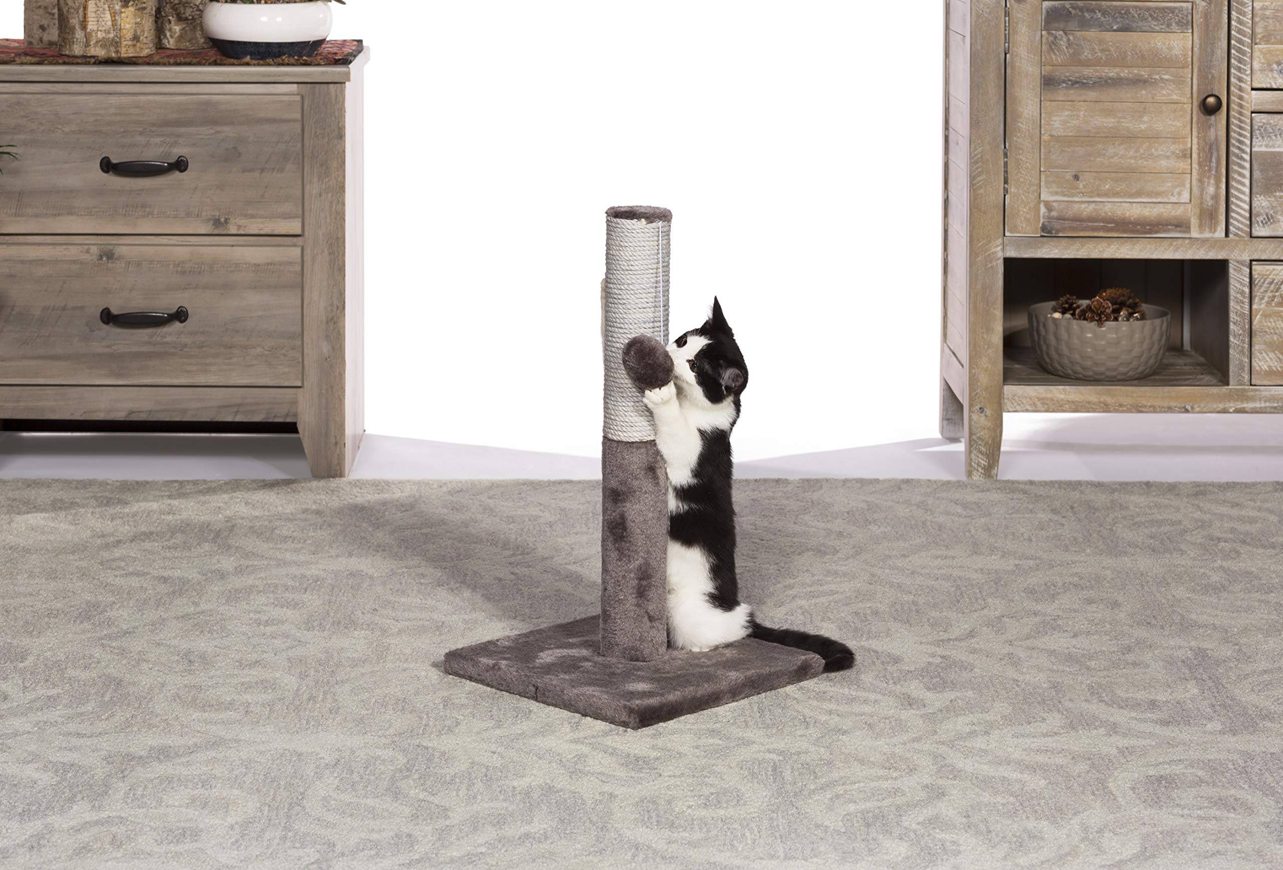 Prevue Pet Products Kitty Power Paws Play & Scratch 7151 - Gray - 11.625x11.625x20.5