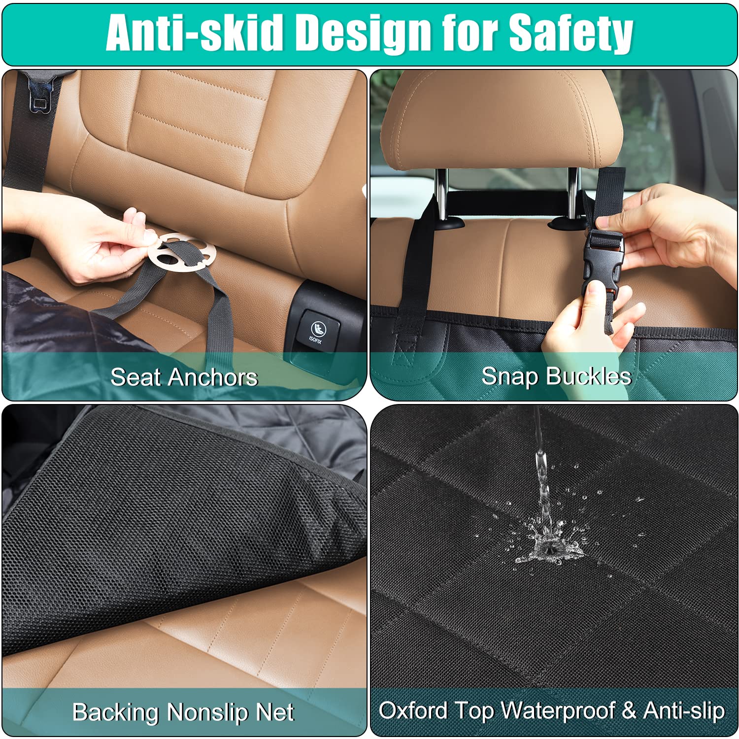 Kytely Dog Seat Cover Car Seat Cover For Back Seat, Scratch Proof Dog Hammock Backseat Cover Nonslip Car Seat Protector For Dogs