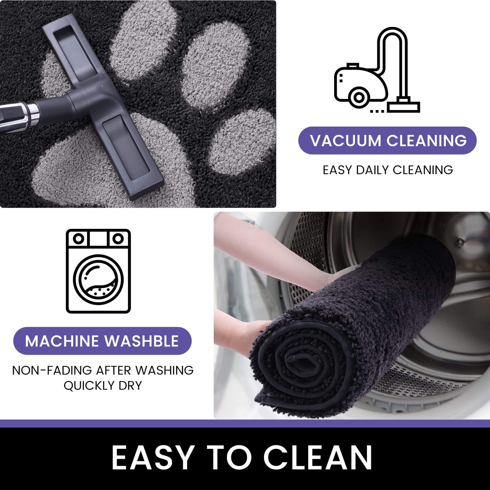 Oiilores Door Mat Indoor 31.5  x 70 , Washable Runner Rug Super Absorbent, Low-Profile Entryway Rug with Non-Slip Backing, Dirty