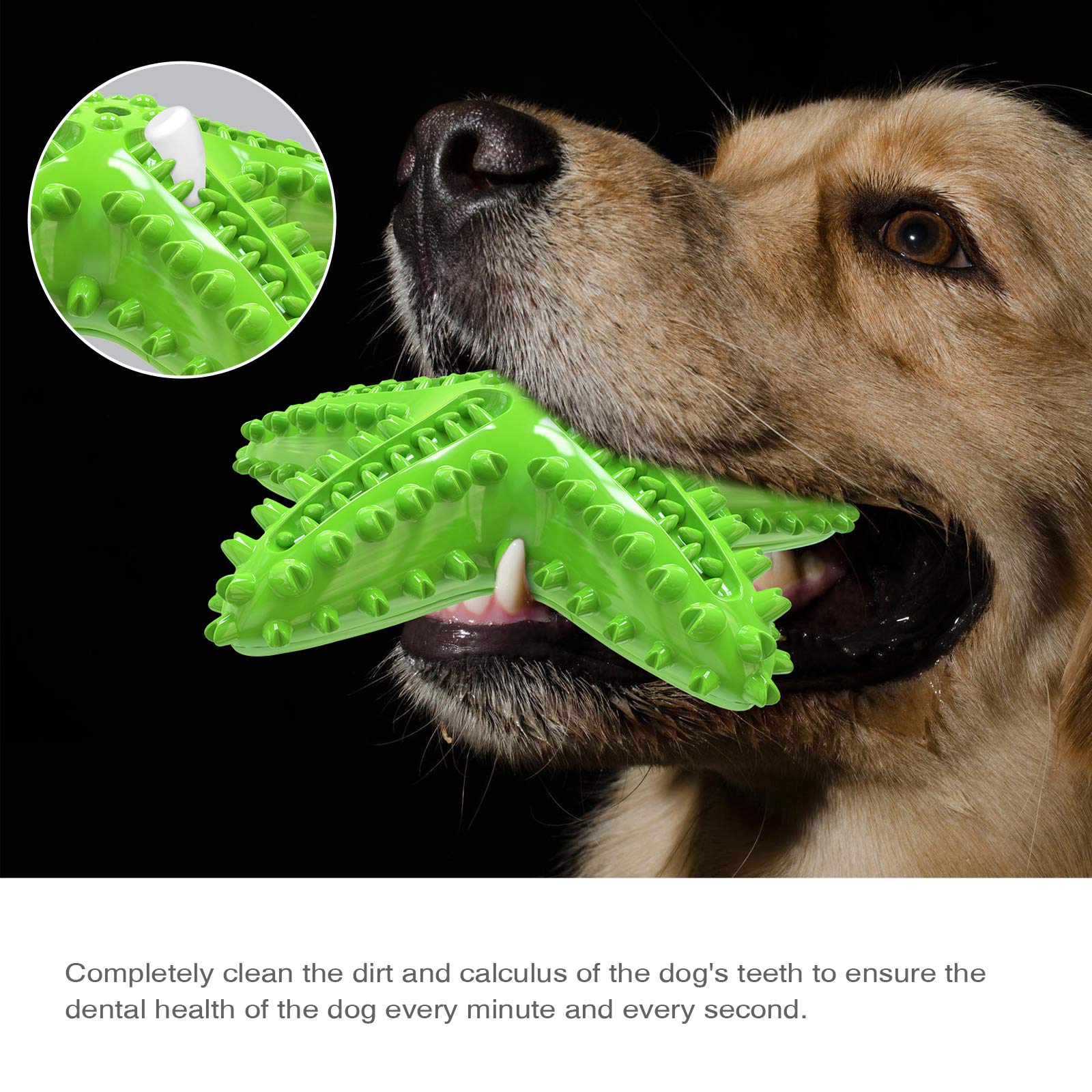 Carllg Dog Toys For Aggressive Chewers, Puppy Teething Chew Toys, Durable Indestructible Squeaky Interactive Puzzle Starfish Toy