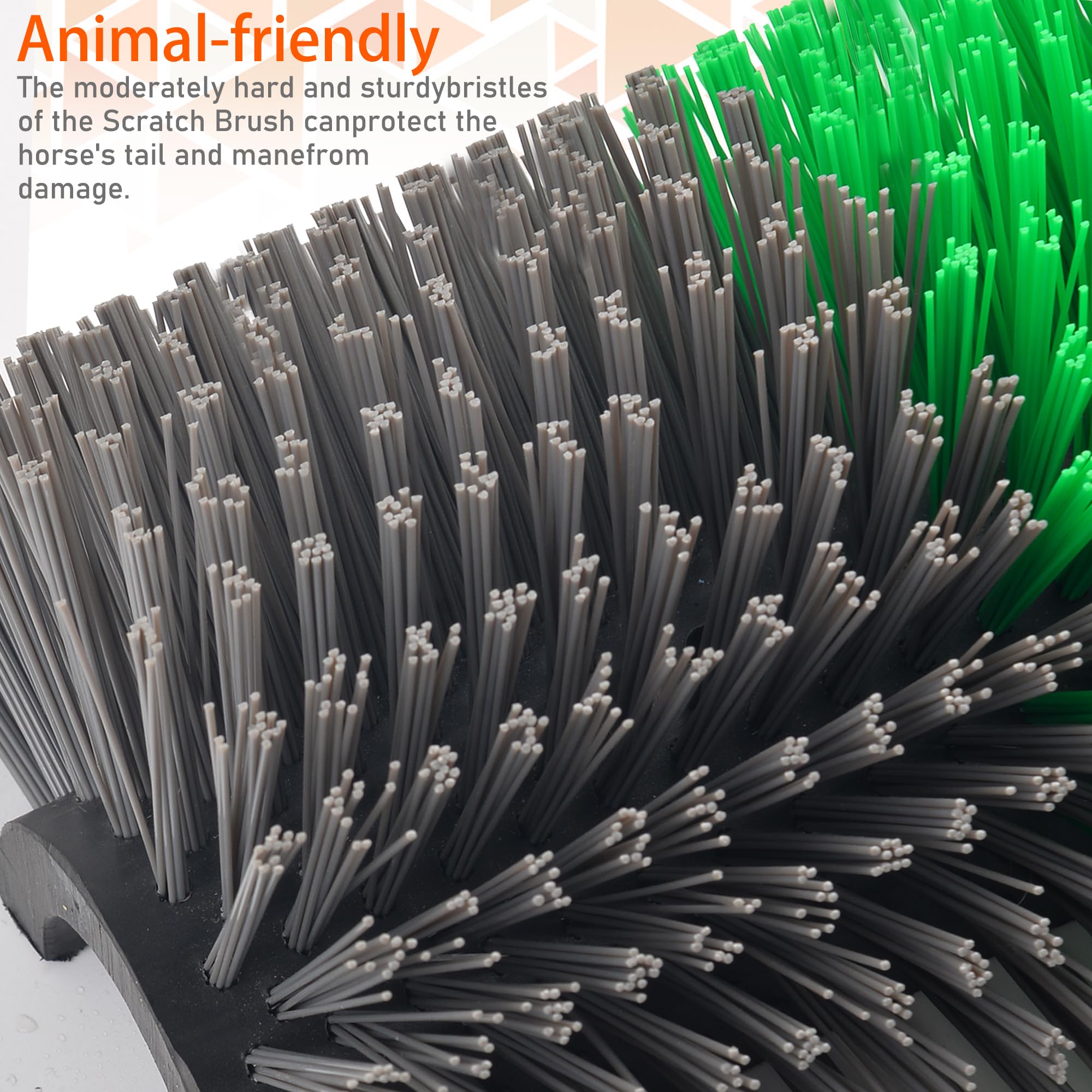 Kunbeien 4Pcs Livestock Scratch Brushes, Green (Including 304 Stainless Steel Screws, Best Firm Bristle Brushes, Suitable For Ho