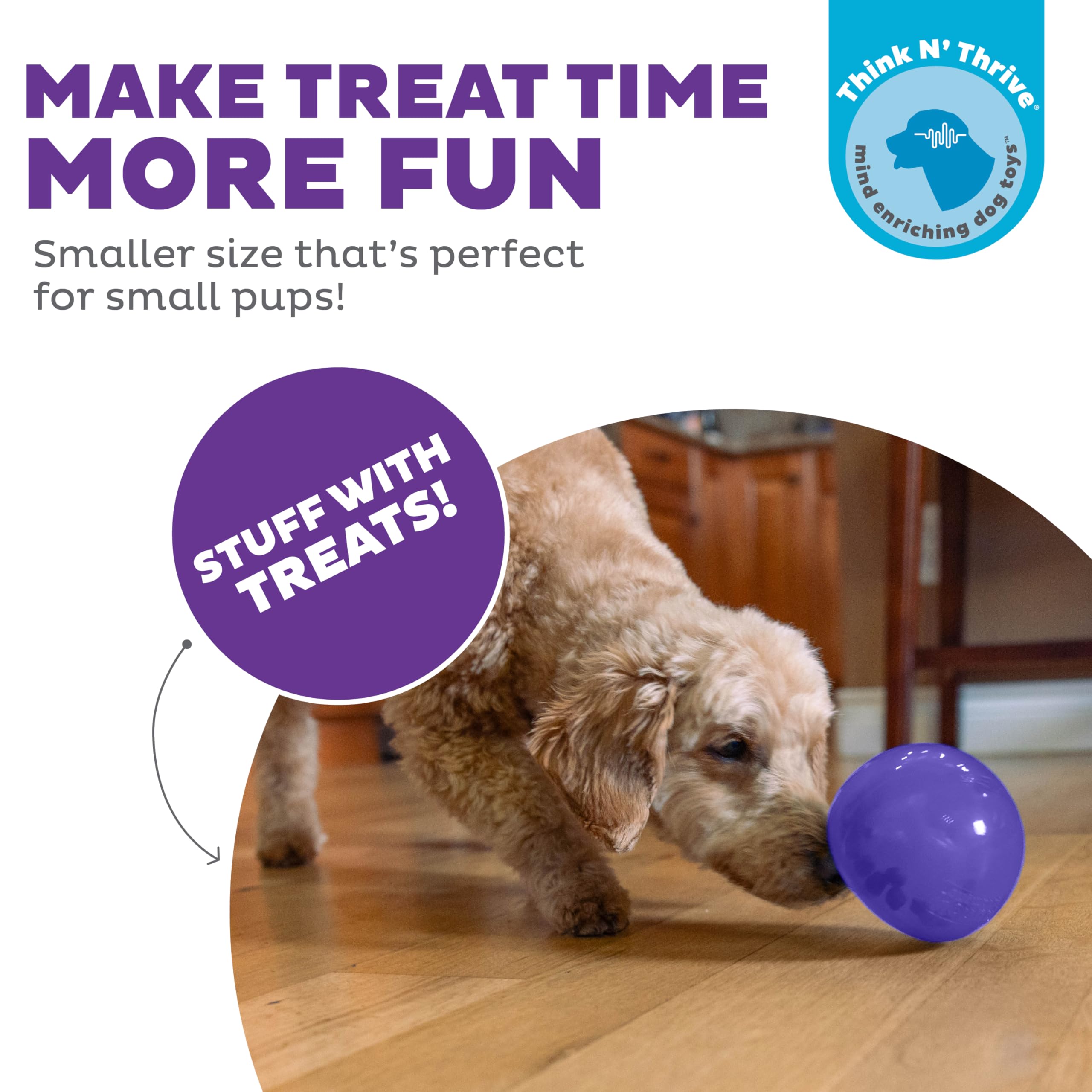Outward Hound Lil' Snoop Interactive Treat Dispensing Dog Toy, Small, Purple