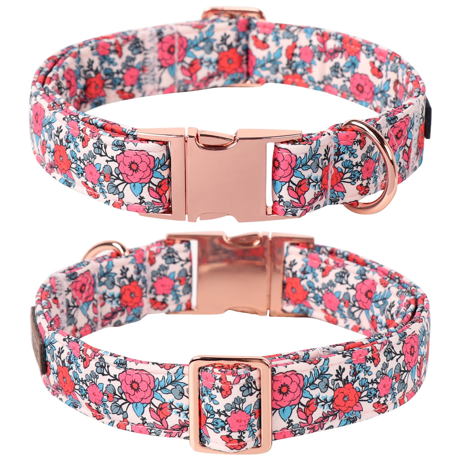 Lionet Paws Pink Flower Dog Collar, Cute Spring Dog Collar For Girl For Small Dogs, Adjustable Cotton Flower Pet Puppy Collars F
