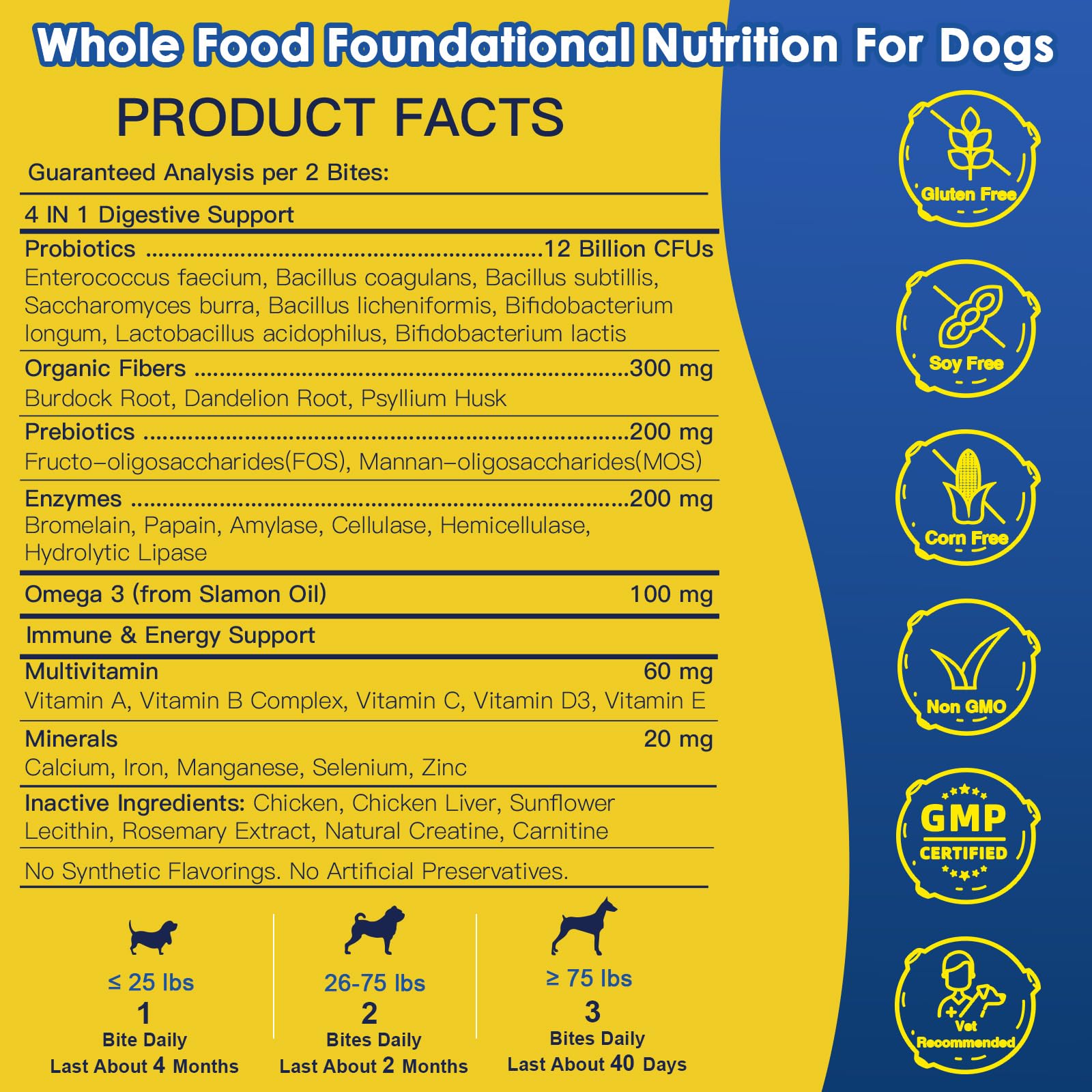 Probiotics for Dogs - Dog Probiotics for Digestive Health, Prebiotics, Enzymes, Fiber, and Omega-3 with Vitamins to Promote Inte