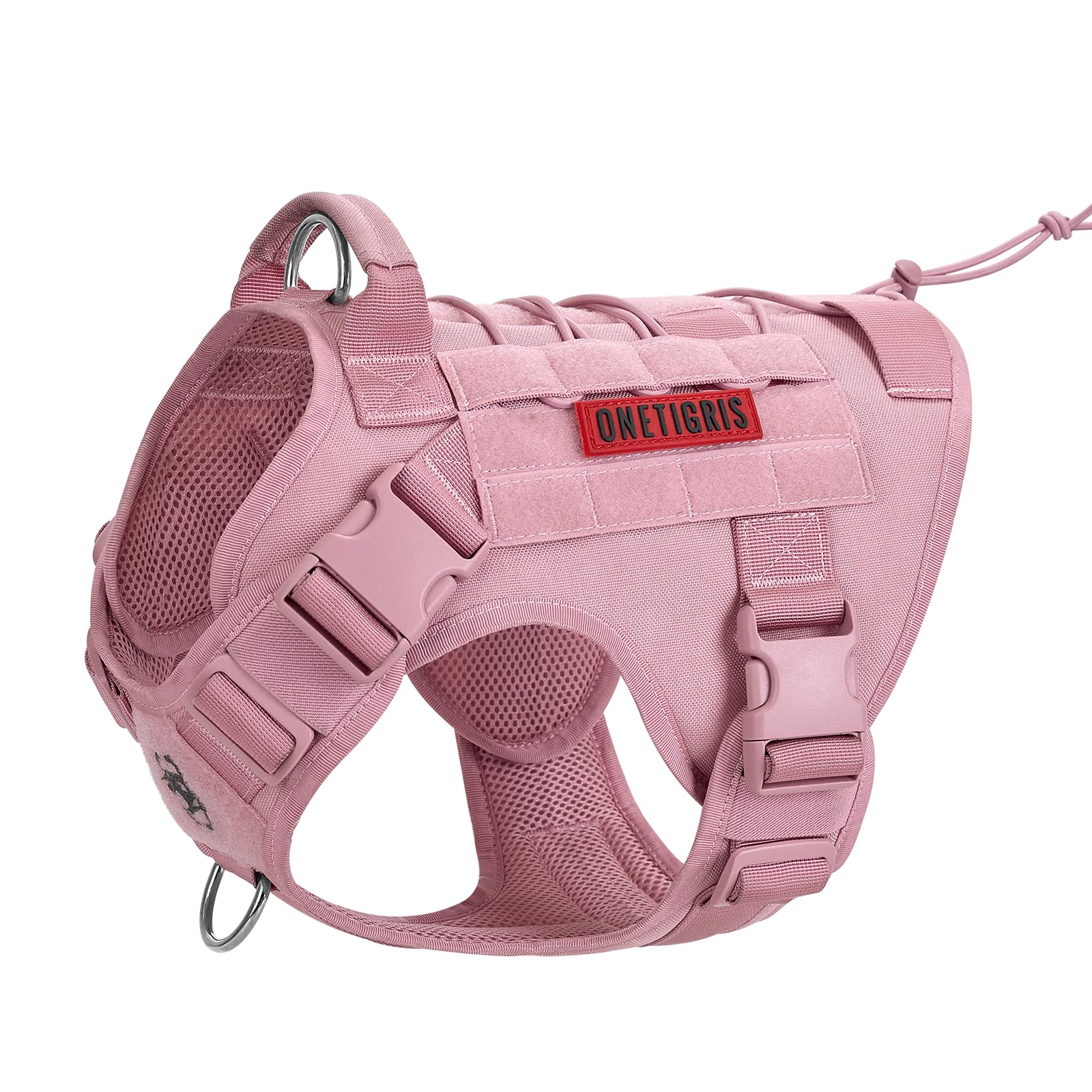 OneTigris Tactical Dog Harness Vest,No-Pull Service Dog Vest with Hook & Loop Panels,Adjustable Dog Vest Harness for Walking Hik