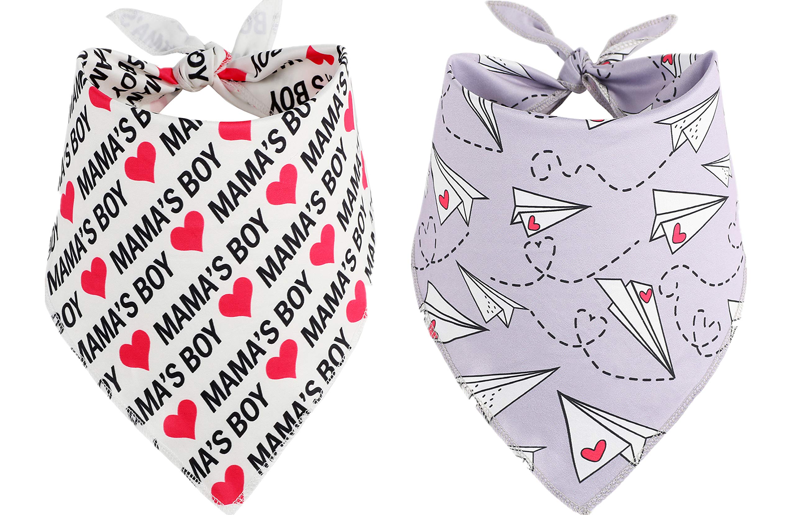 Boombone Dog Valentines Day Bandana 2 Pack,Triangle Bibs Pet Scarf For Puppy Cat Small Dogs