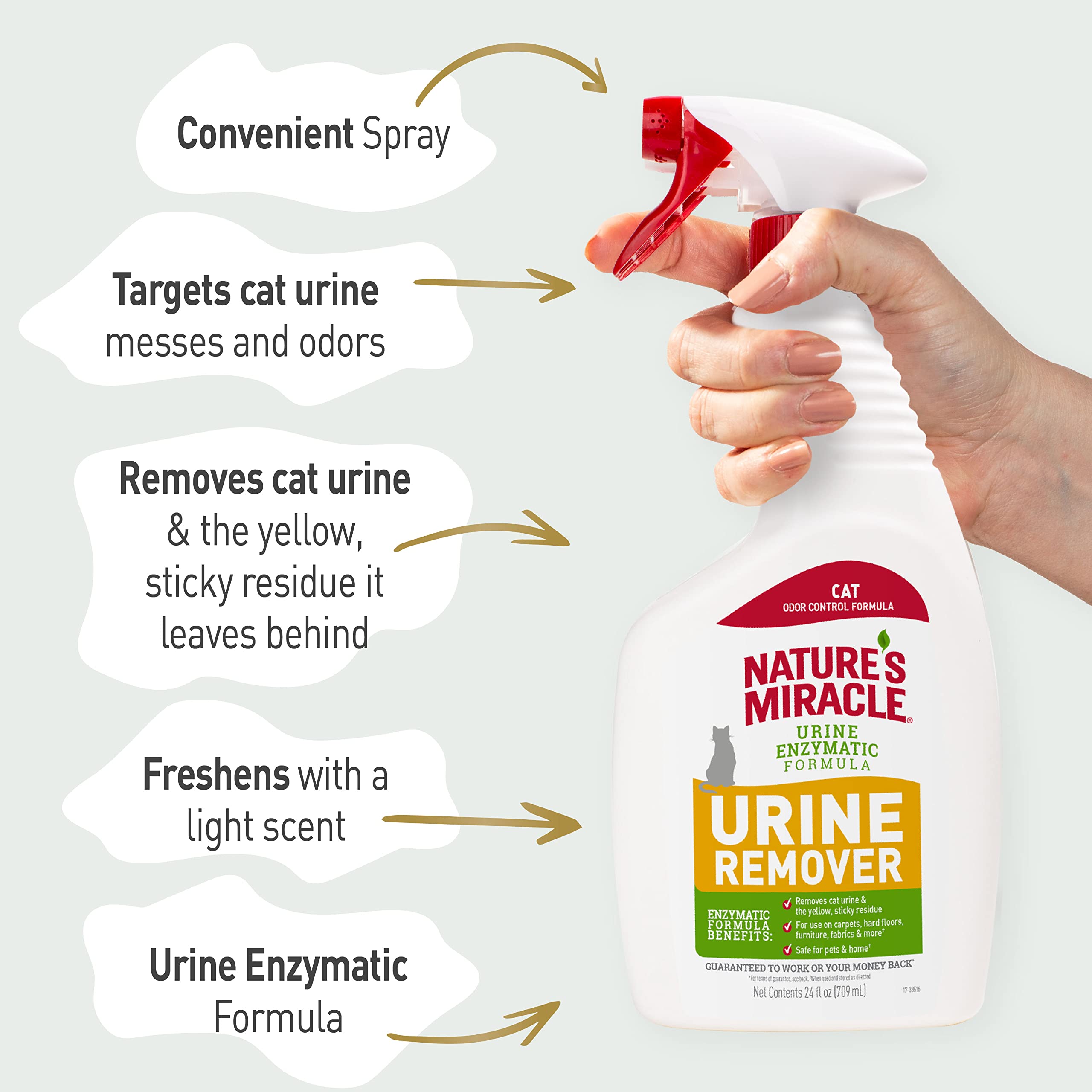 Nature'S Miracle Cat Urine Remover, 24 Ounces, Enzymatic Formula