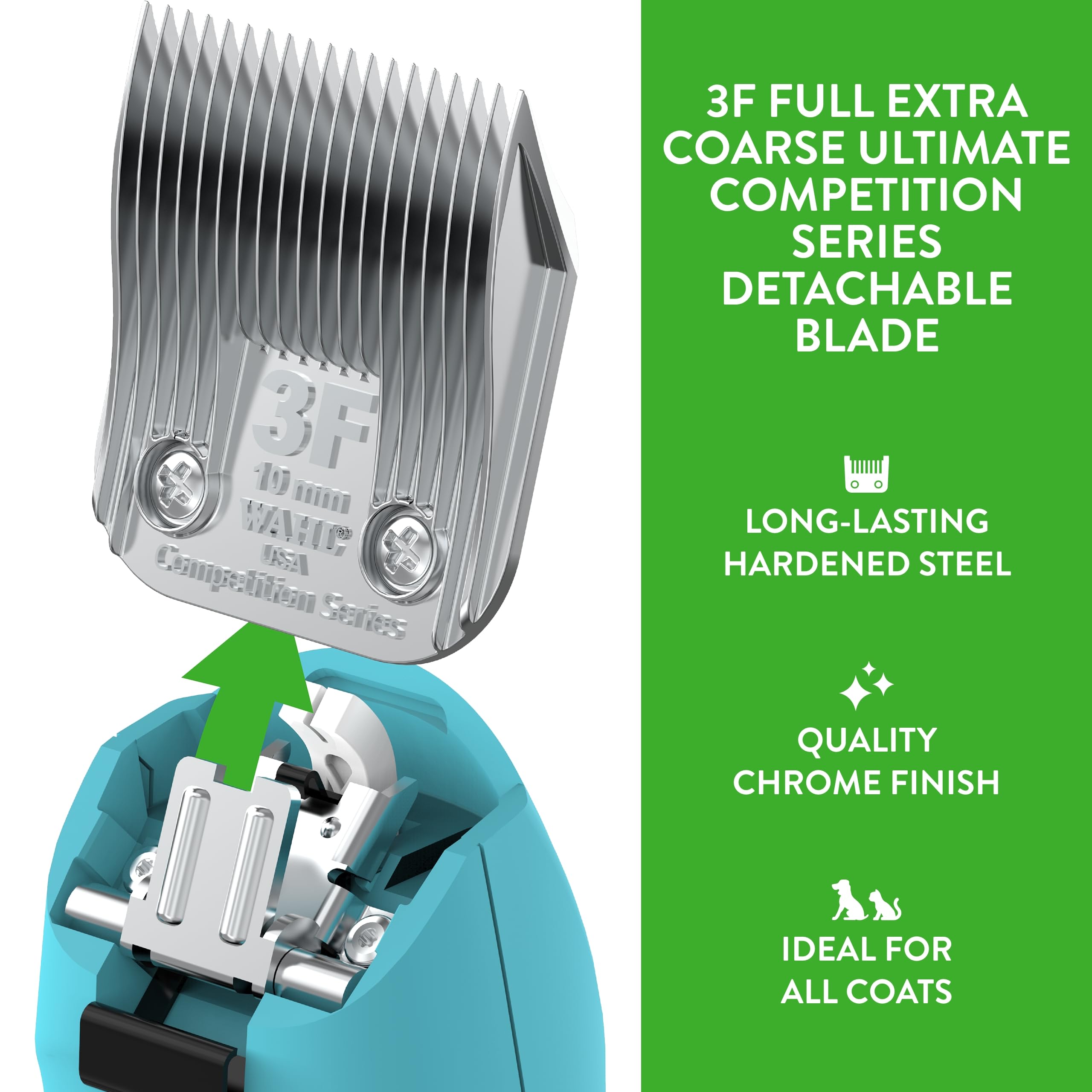 Wahl Professional Animal 3F Detachable Blade, 25/64-Inch Cut Length, Full Extra Coarse, Silver