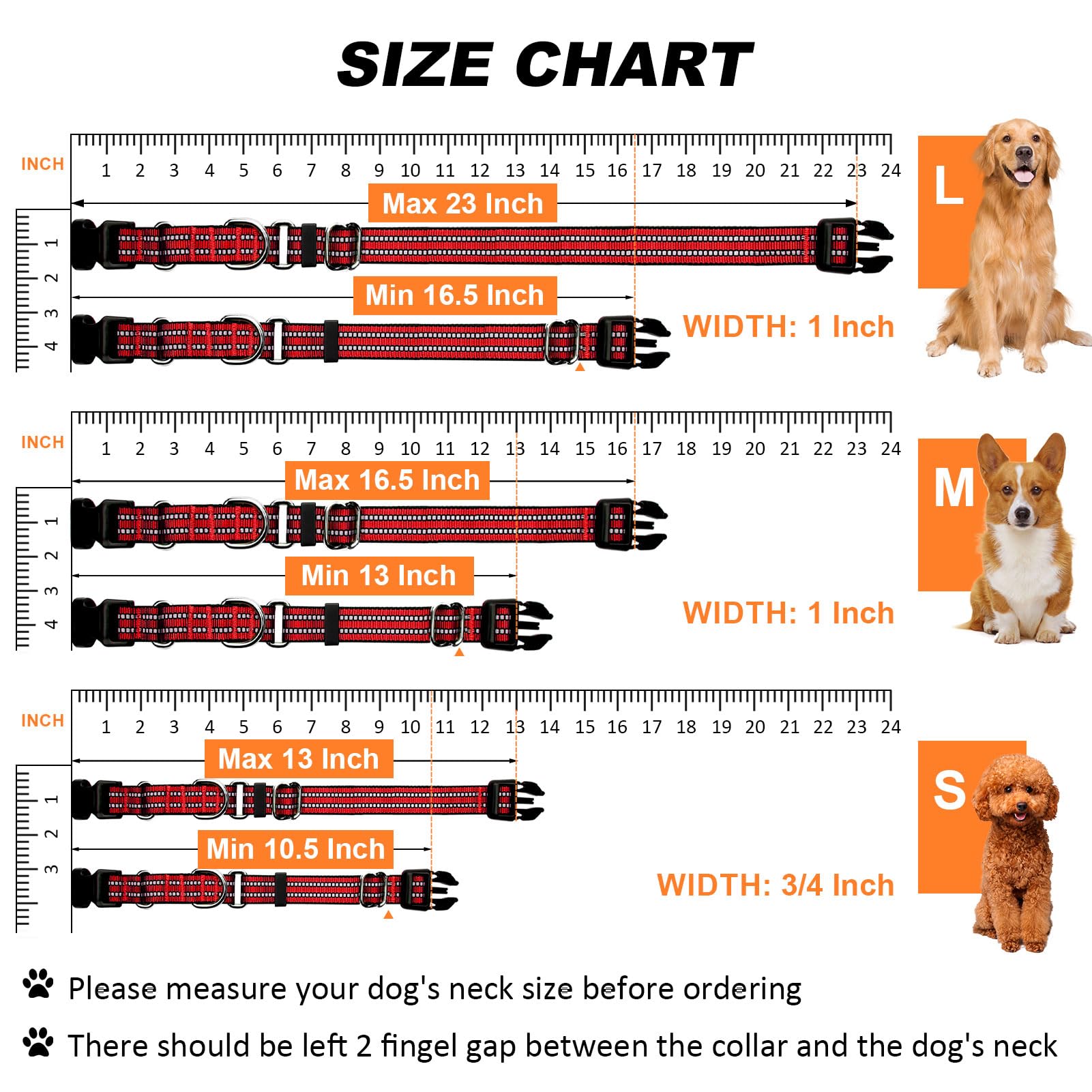 Joyeeiioo Martingale Dog Collar, Adjustable Nylon Reflective Collar With Buckle. No Pull-For Small, Medium, Large Dogs. Prevents Slipping Out-Helps With Strong Pullers-Increase Control (Red M)