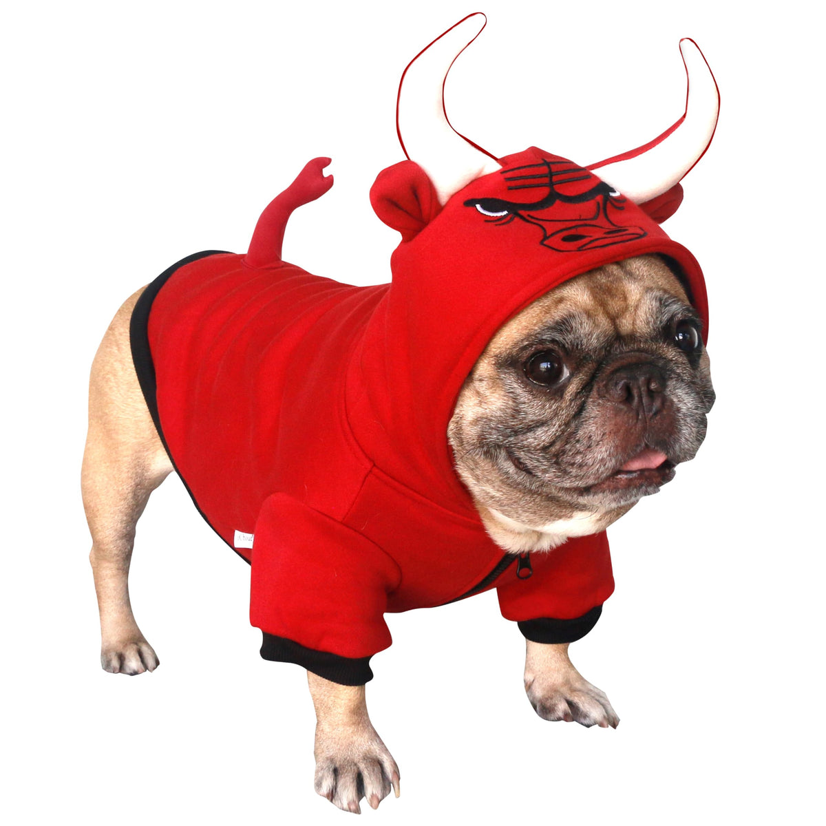 Ichoue English Bulldog Raging Bull Halloween Costumes Clothes Hoodies For Medium Dogs Cold Weather Winter Coats French Frenchie Pug Pitbull Boston Terrier - Red, Xlarge