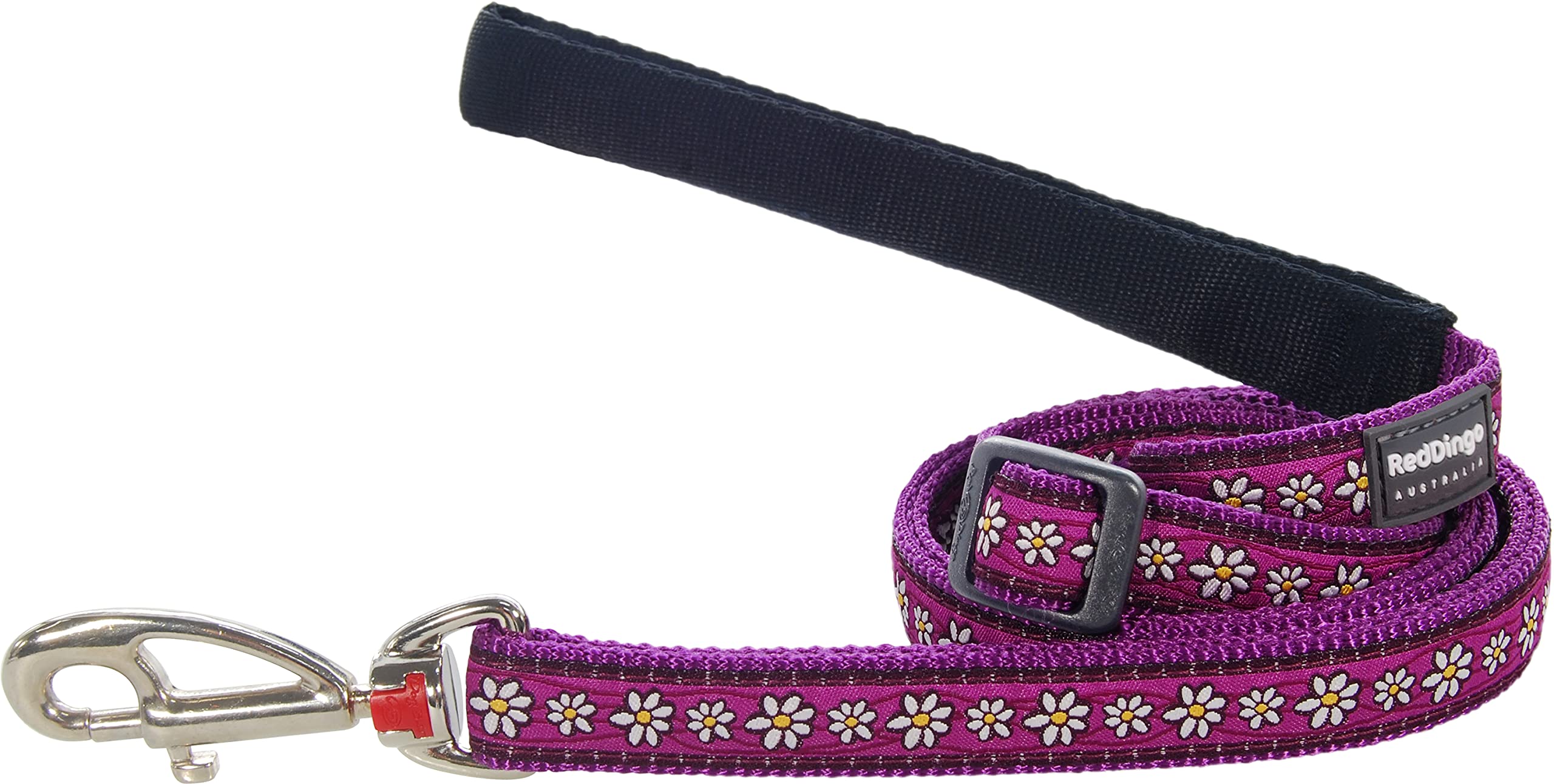 Red Dingo Designer Dog Lead, Large, Daisy Chain Purple