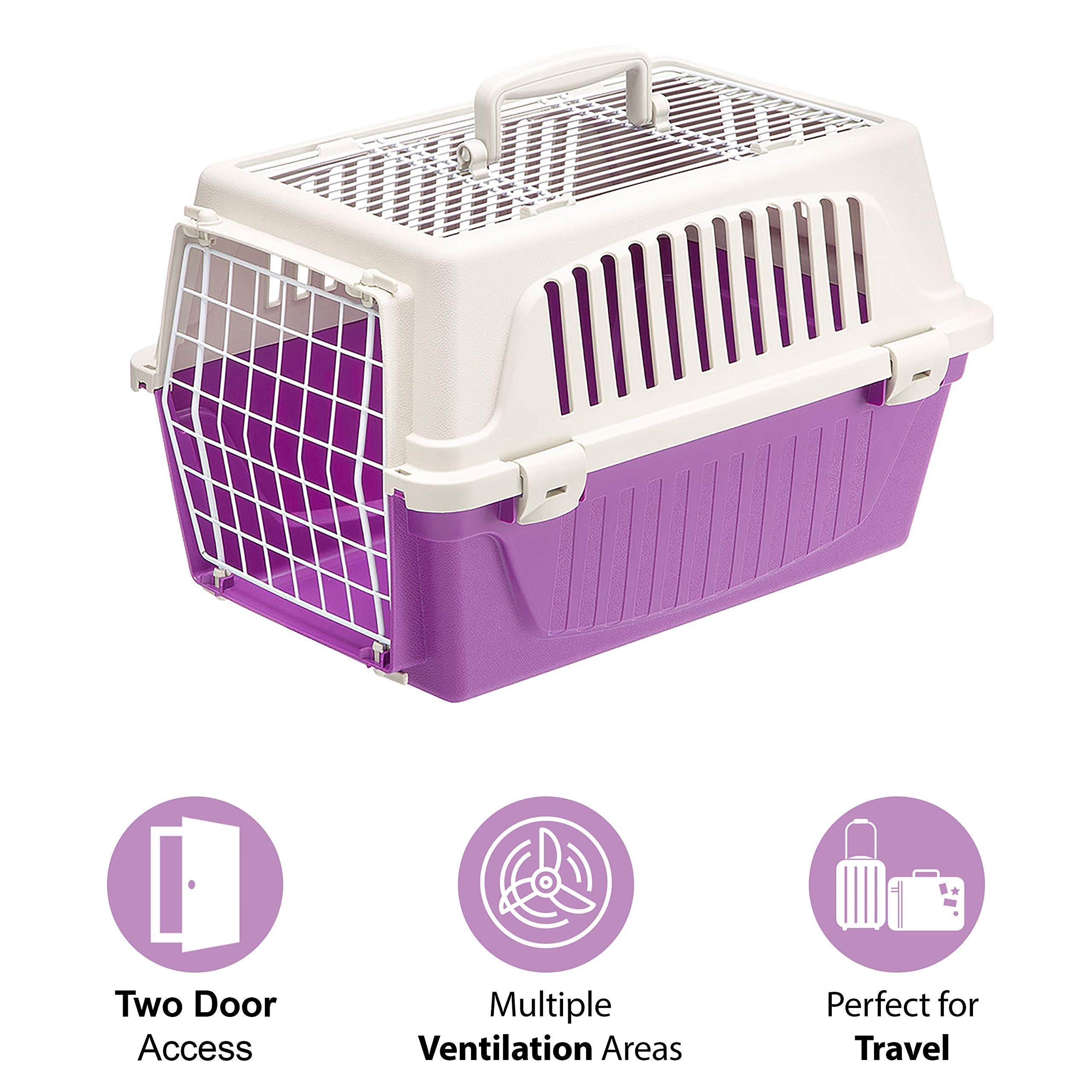 Ferplast Atlas Pet Carrier  Small Pet Carrier For Dogs & Cats W/Top & Front Door Access 19-Inch