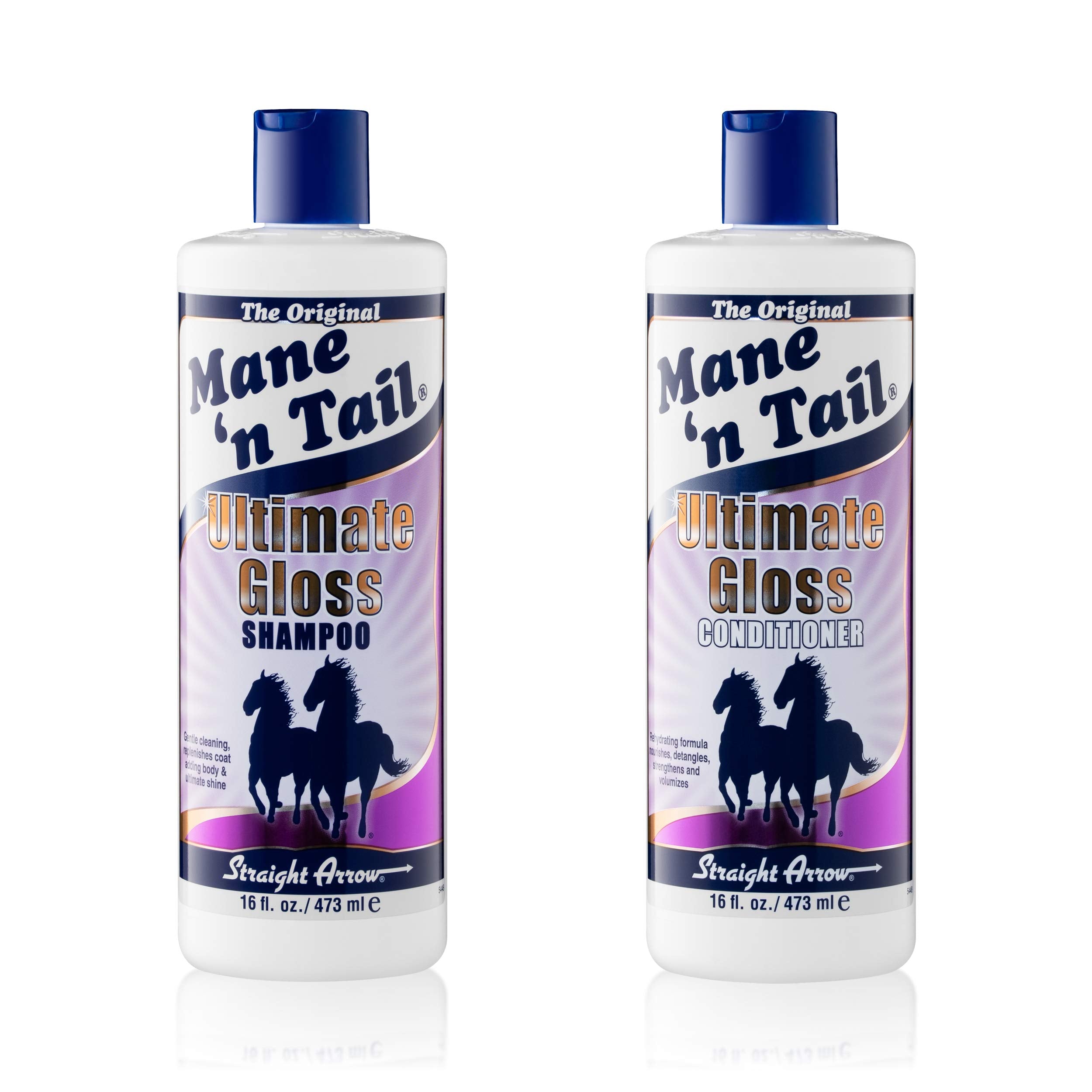 Mane 'n Tail Ultimate Gloss Combo Set (16 Oz) - Shampoo & Conditioner for Long-Lasting Shine, Softness, and Volume for Horses' C