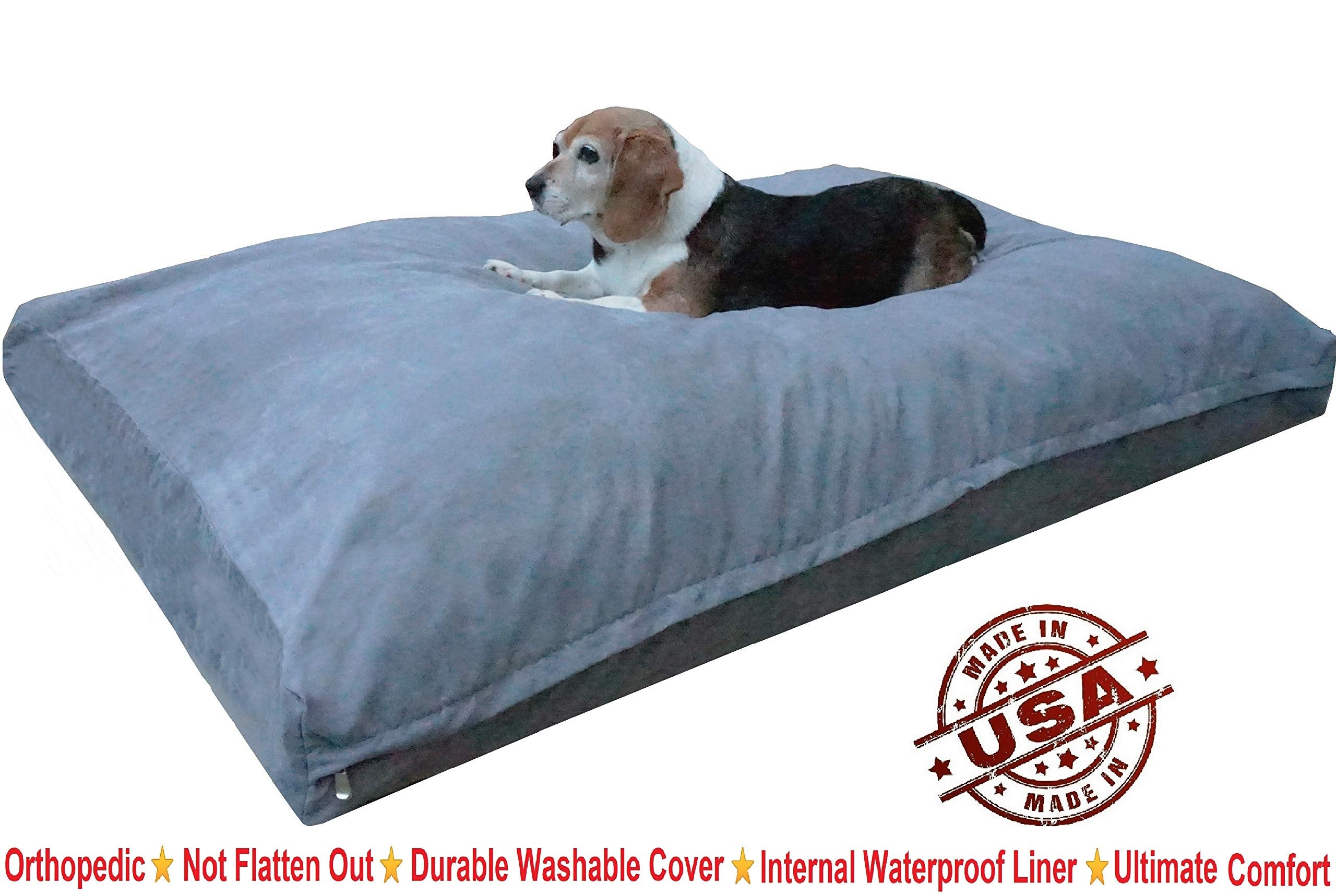 Dogbed4Less Xxl Orthopedic Extreme Comfort Memory Foam Dog Beds For Large Dog, Waterproof Lining And Machine Washable Cover, 55X