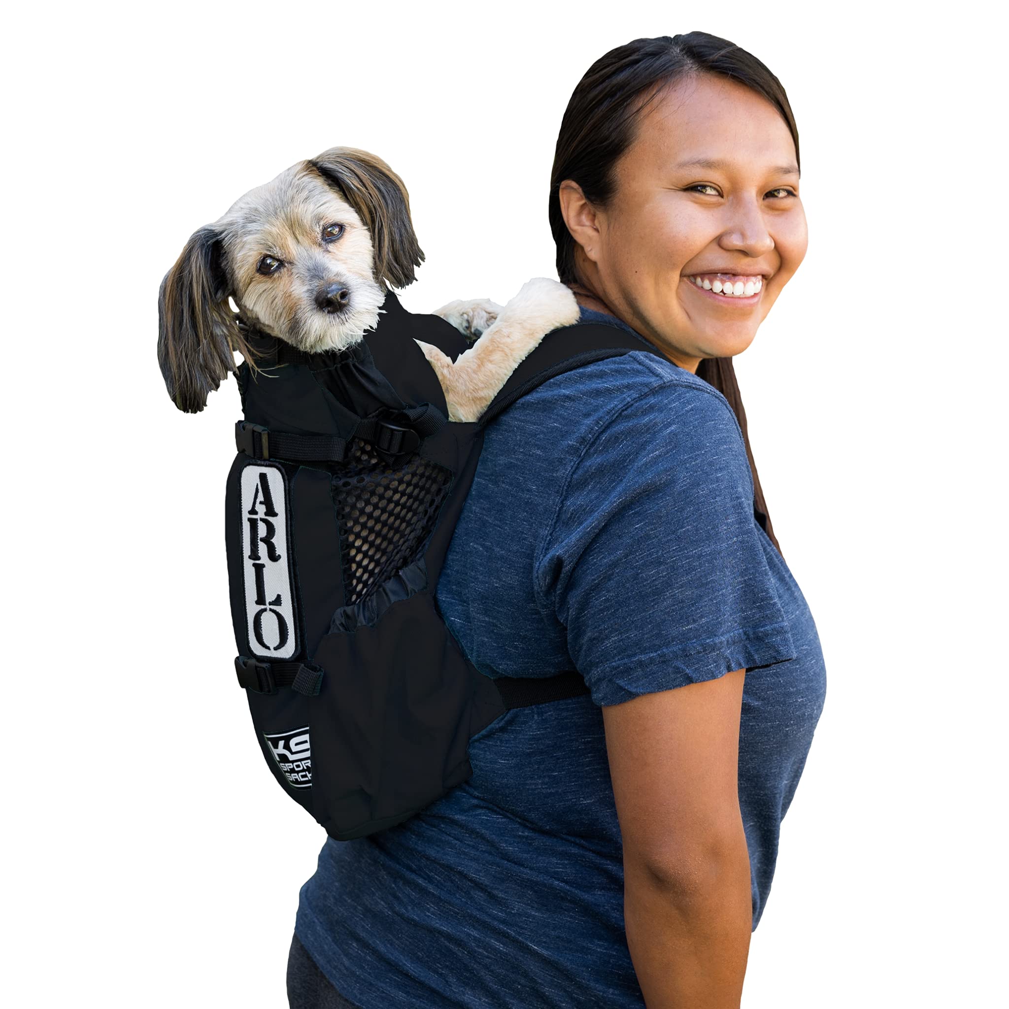 K9 Sport Sack | Dog Carrier Adjustable Backpack (Large, Air 2 - Jet Black)