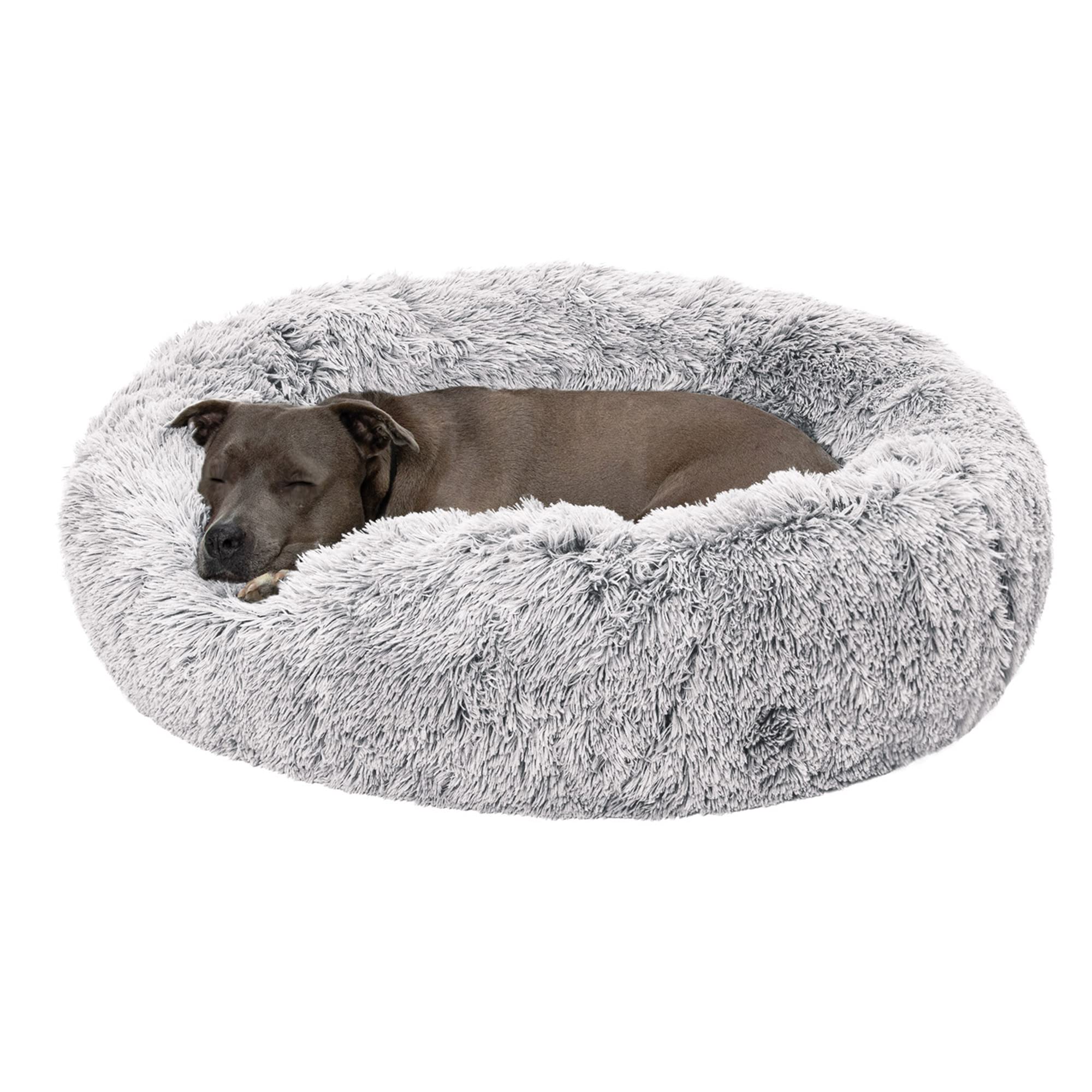 Furhaven 36'' Round Calming Donut Dog Bed For Large/Medium Dogs, Refillable W/ Removable Washable Cover, For Dogs Up To 75 Lbs -