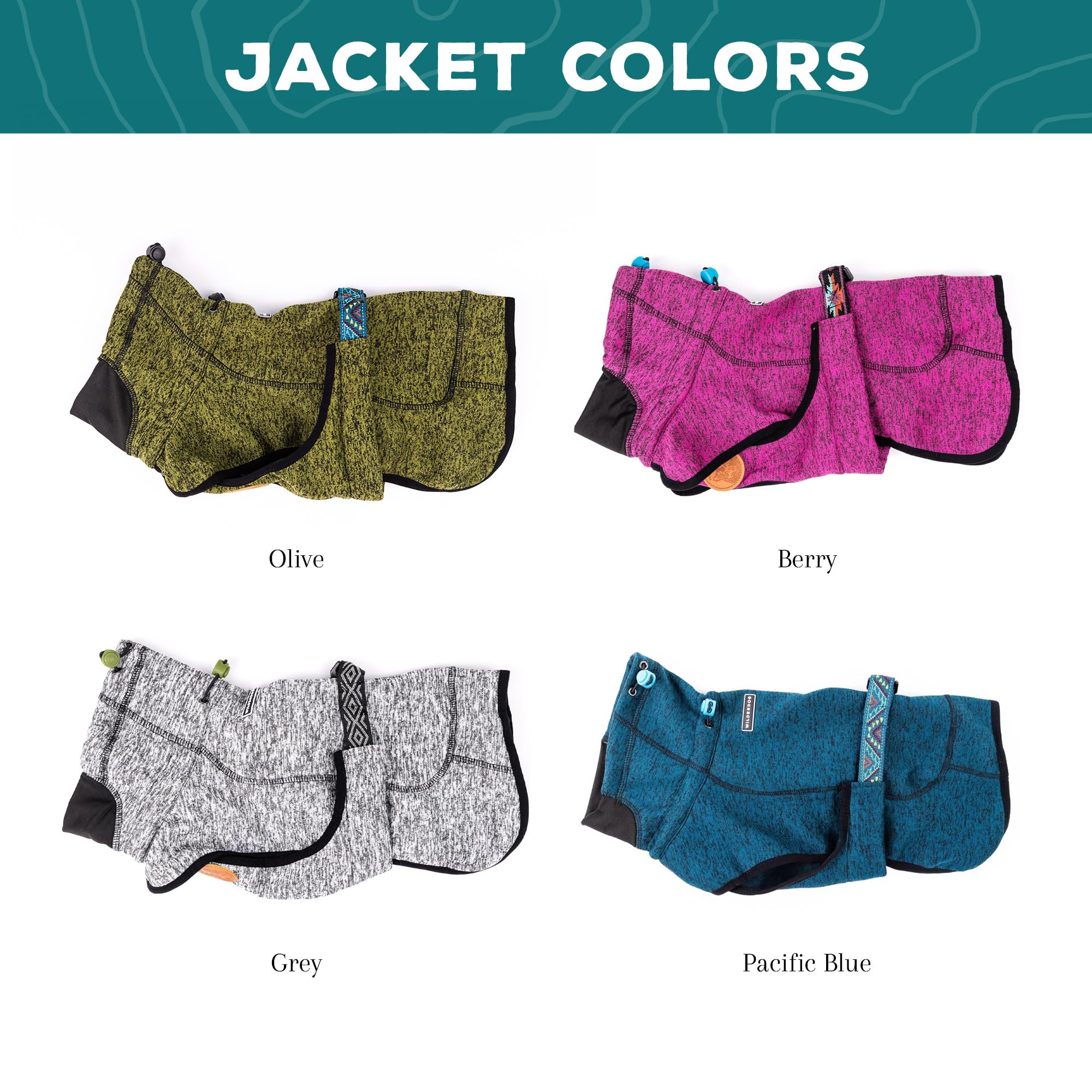 Wilderdog Fleece Dog Jacket With Neoprene Neck Gaiter - Medium - Pacific Blue