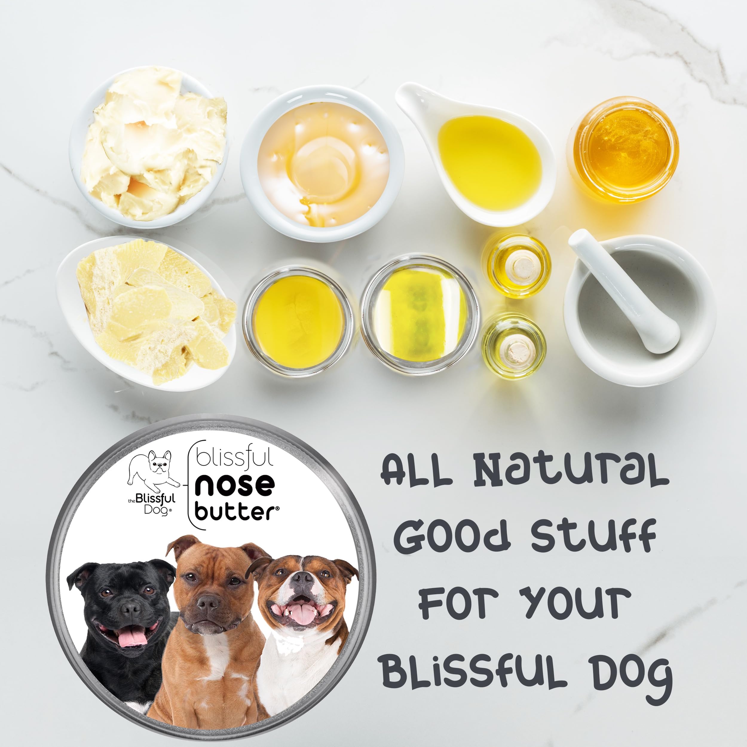 The Blissful Dog Staffordshire Bull Terrier Nose Butter, Versatile Dog Nose Balm for Dry Nose, Handcrafted Nose Moisturizer, Eas